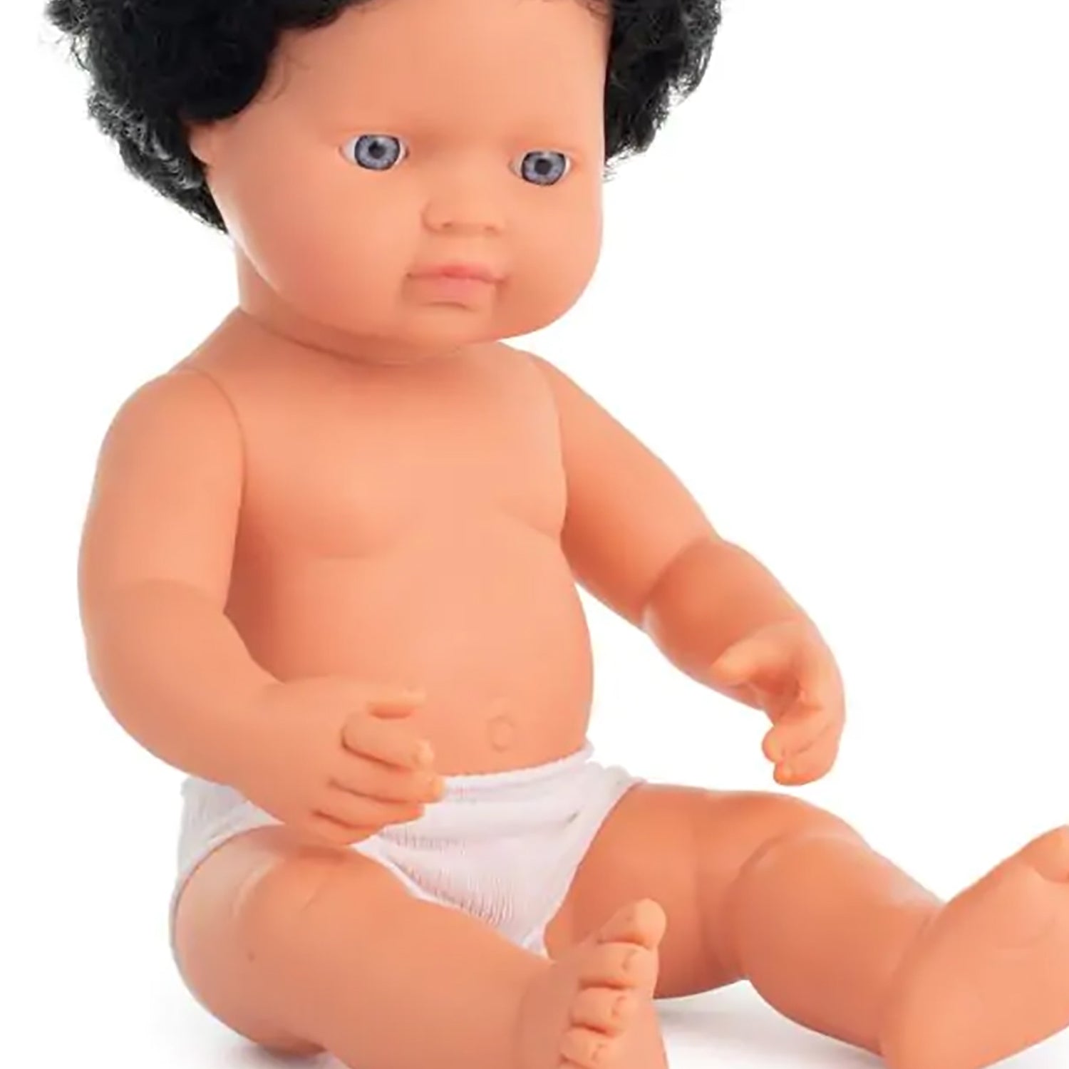 Miniland 15 inch Curly Haired Baby Doll with Underwear - Image 4