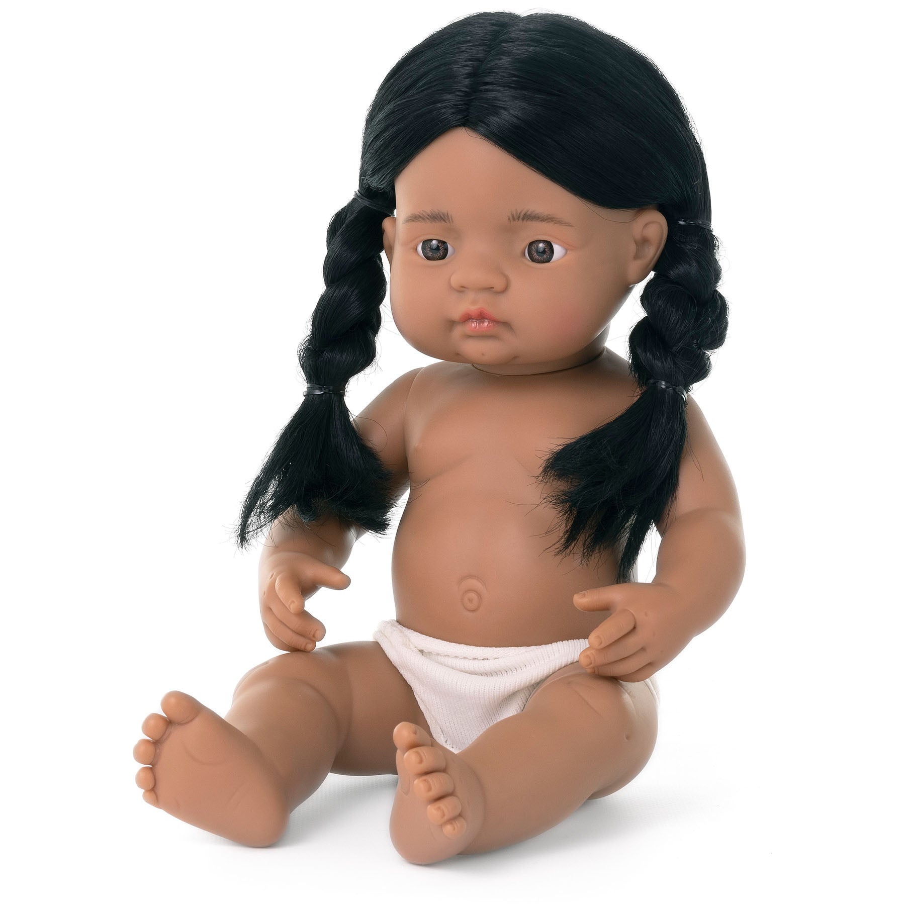 Miniland 15-inch Soft Vinyl Baby Doll - Brunette - Image 3