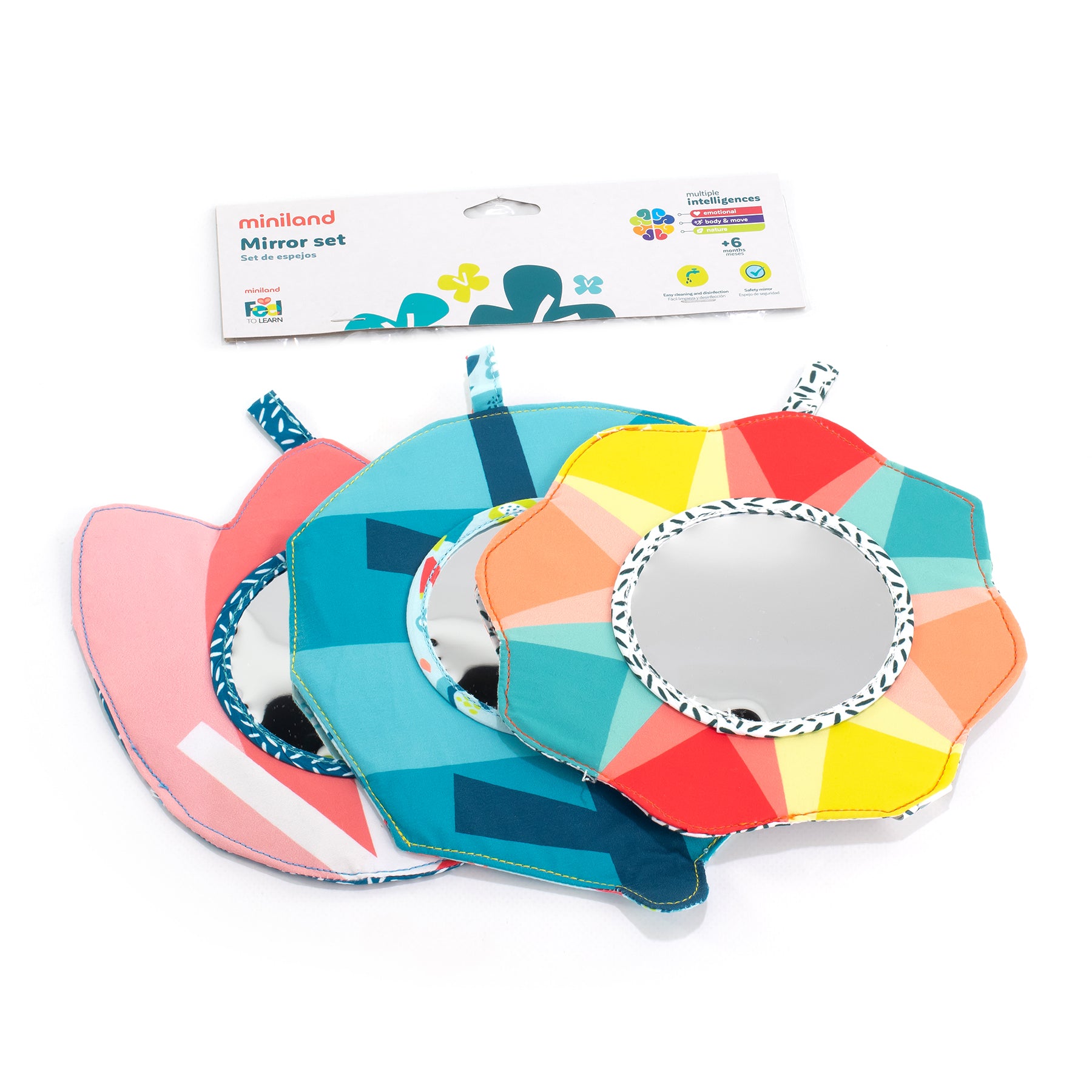 Miniland Feel to Learn Mirrors - Multisensory Exploration - Set of 3