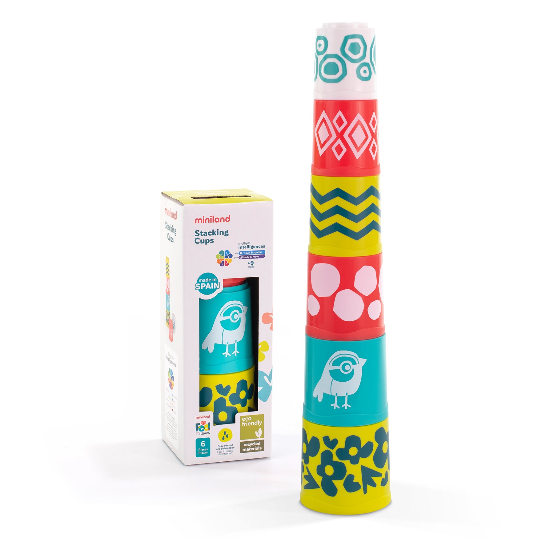 Miniland Feel to Learn - Eco-Friendly Stacking Cups