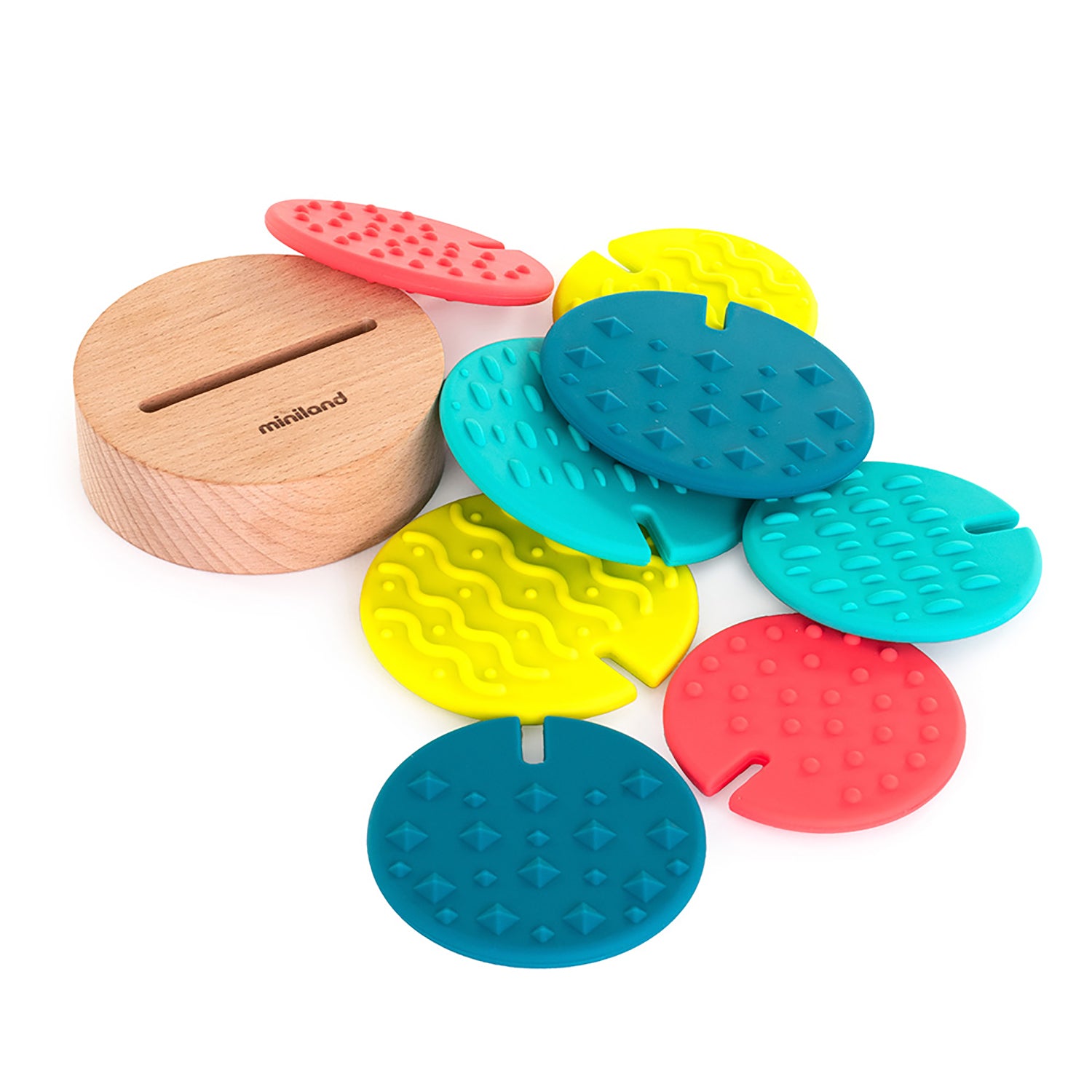 Alternative view of Miniland Feel to Learn Sensory Cactus – Multi-Texture Silicone Teether and Stacking Toy