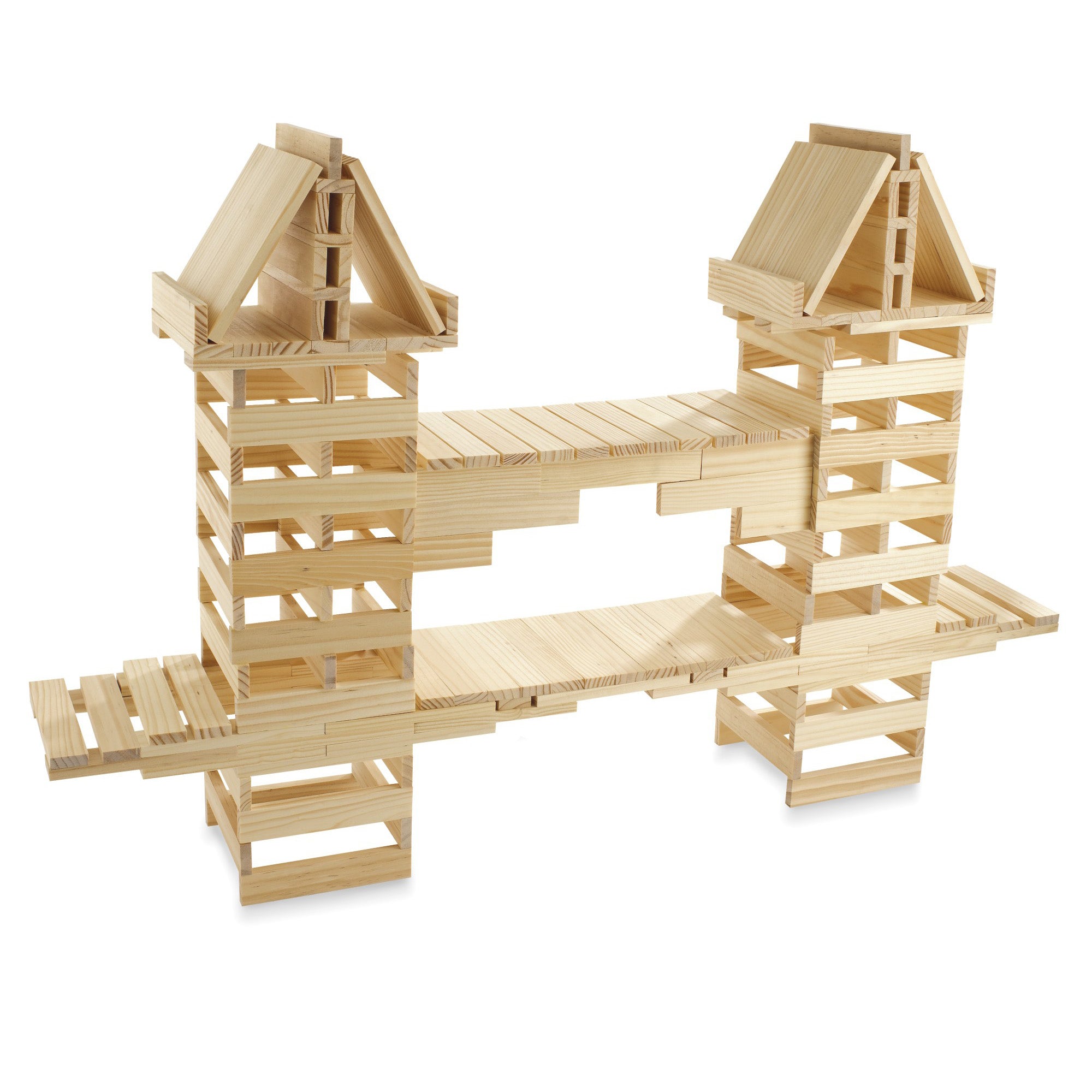 Alternative view of MindWare KEVA Structures 600-Piece Pine Plank Building Set