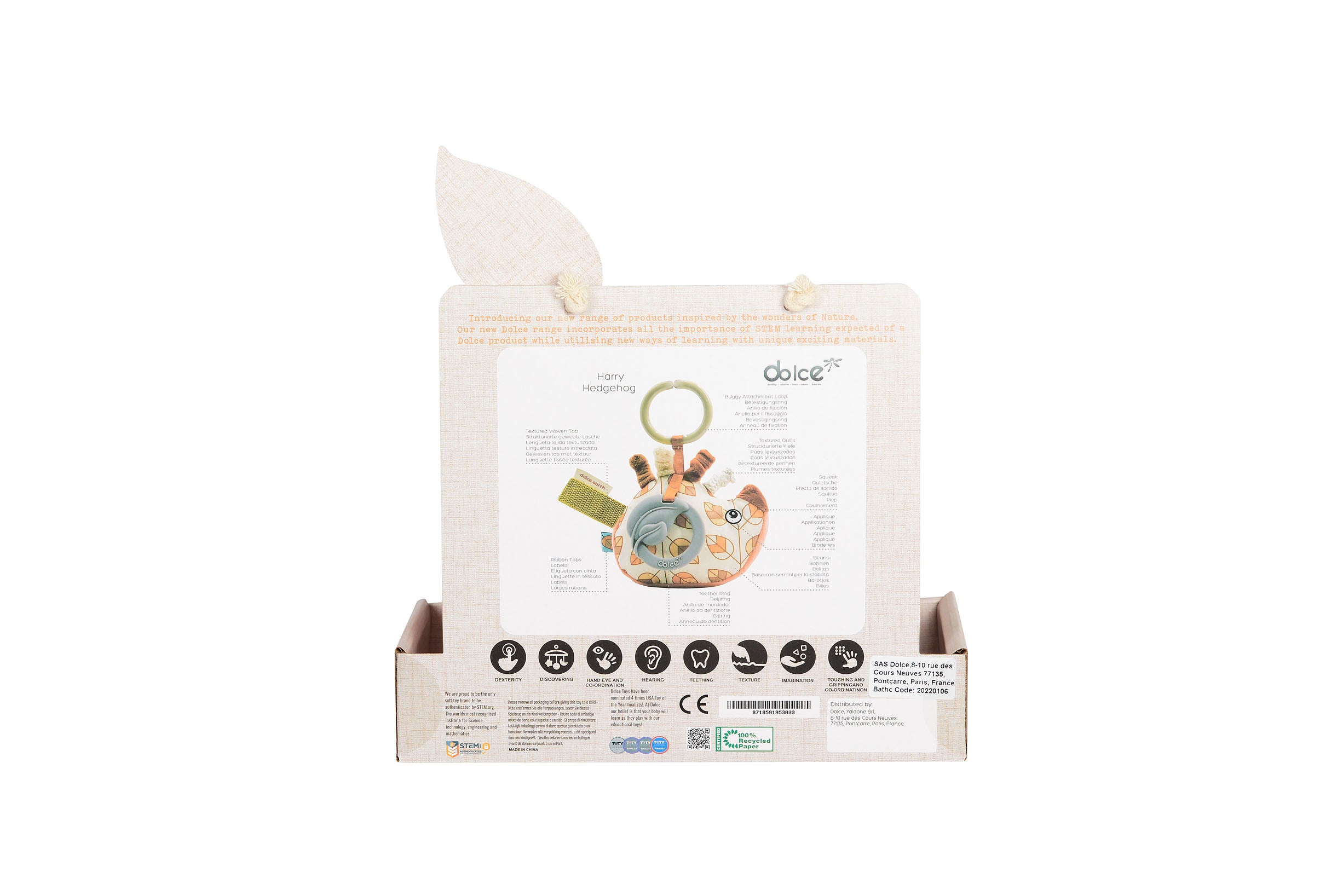 Alternative view of Dolce Harry the Hedgehog Interactive Plush Toy