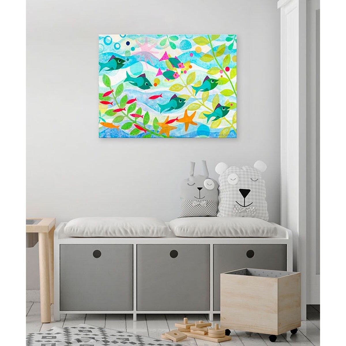 Alternative view of Oopsy Daisys Friendly Fish C: Turquoise Toddler Room Art