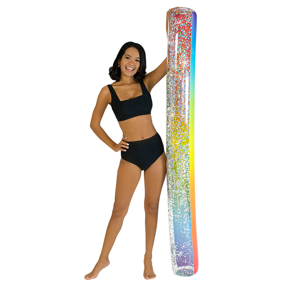 PoolCandy Rainbow Haze Glitter Pool Noodle - Oversized 72 Inch