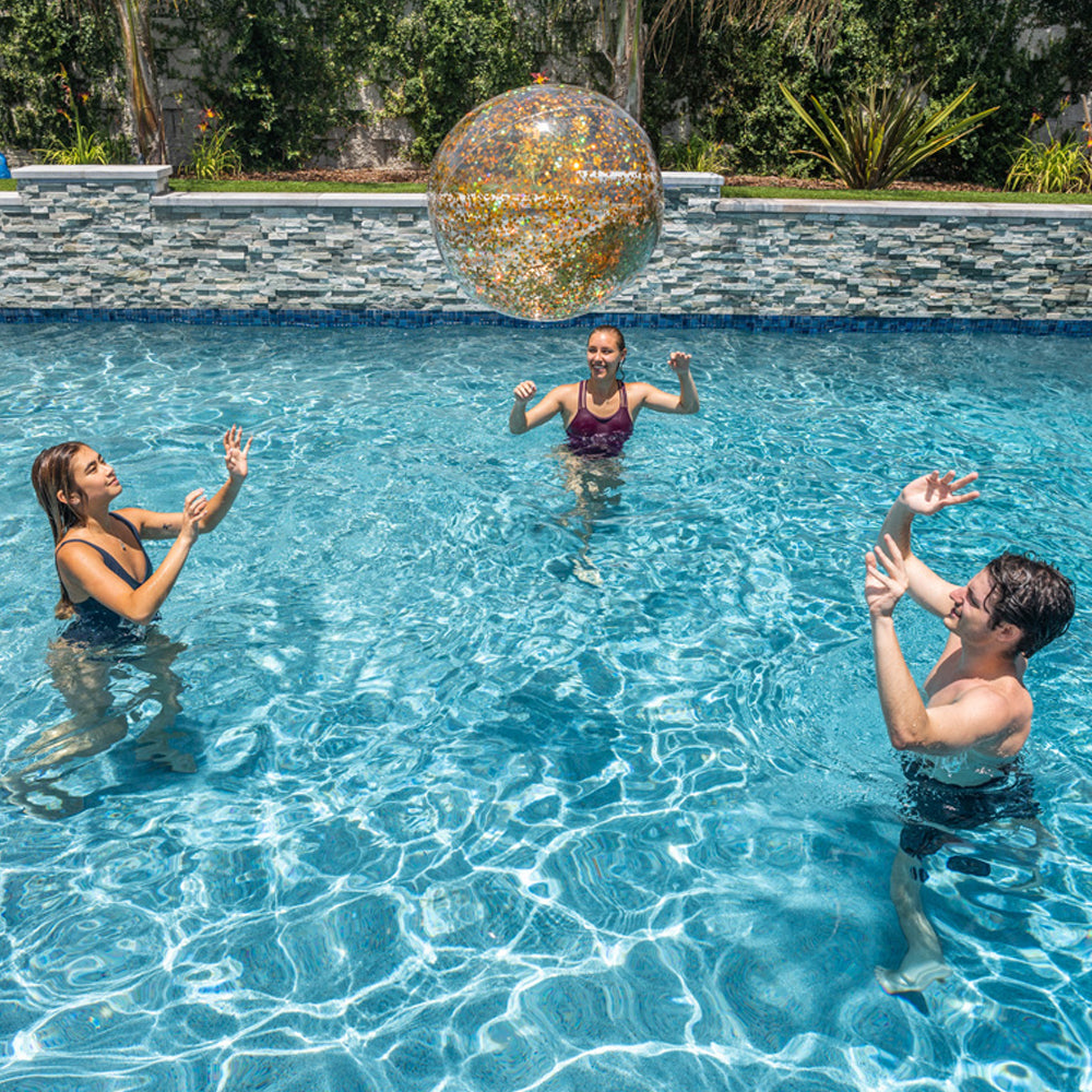 Giant Glitter Beach Ball - 20" Sparkle & Shine at Every Turn - Image 3