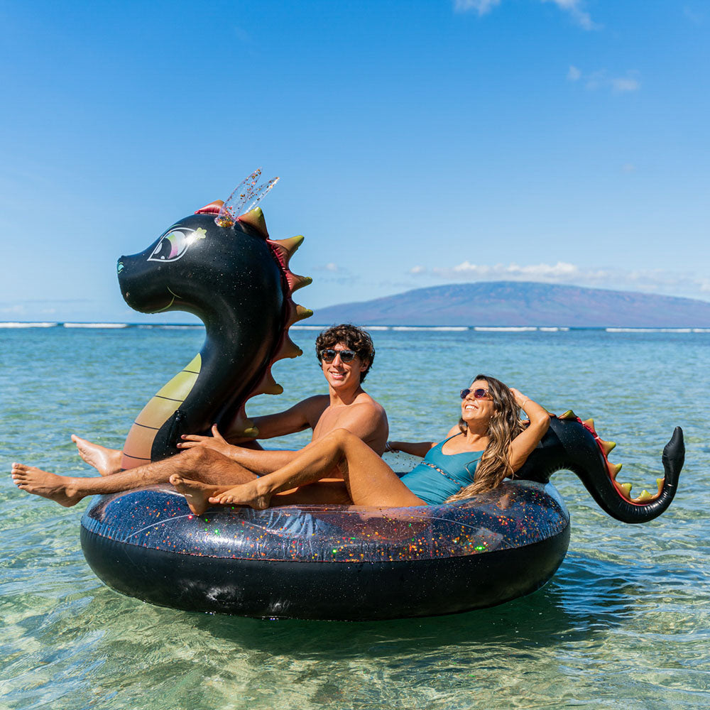 PoolCandy Gigantic Glitter Dragon Inflatable Raft - 120" x 54" - Image 3
