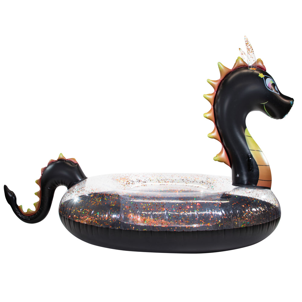 PoolCandy Gigantic Glitter Dragon Inflatable Raft - 120" x 54" - Image 5