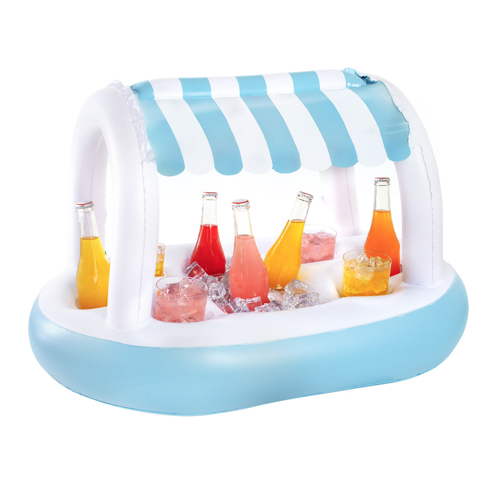 PoolCandy Cabana Stripe Inflatable Buffet with Canopy - 28 x 18 inch