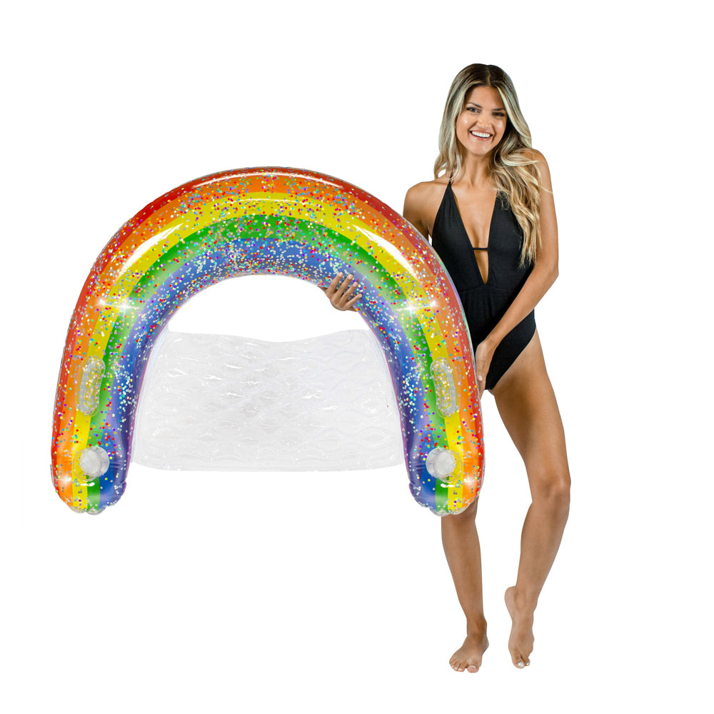 PoolCandy Rainbow Glitter Large Sun Chair – Classic Rainbow