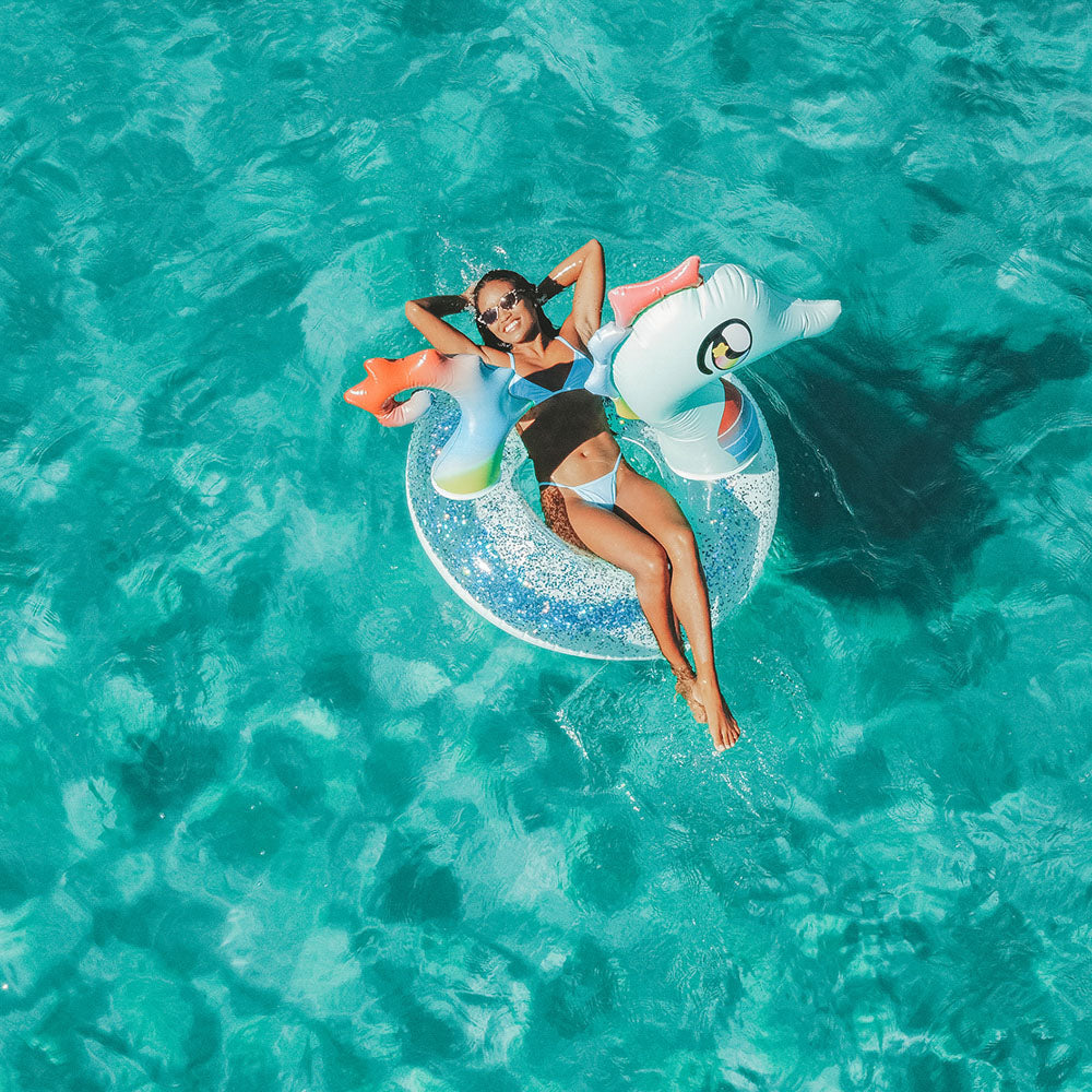 PoolCandy Jumbo Glitter Seahorse 48-inch Beach & Pool Tube - Image 3