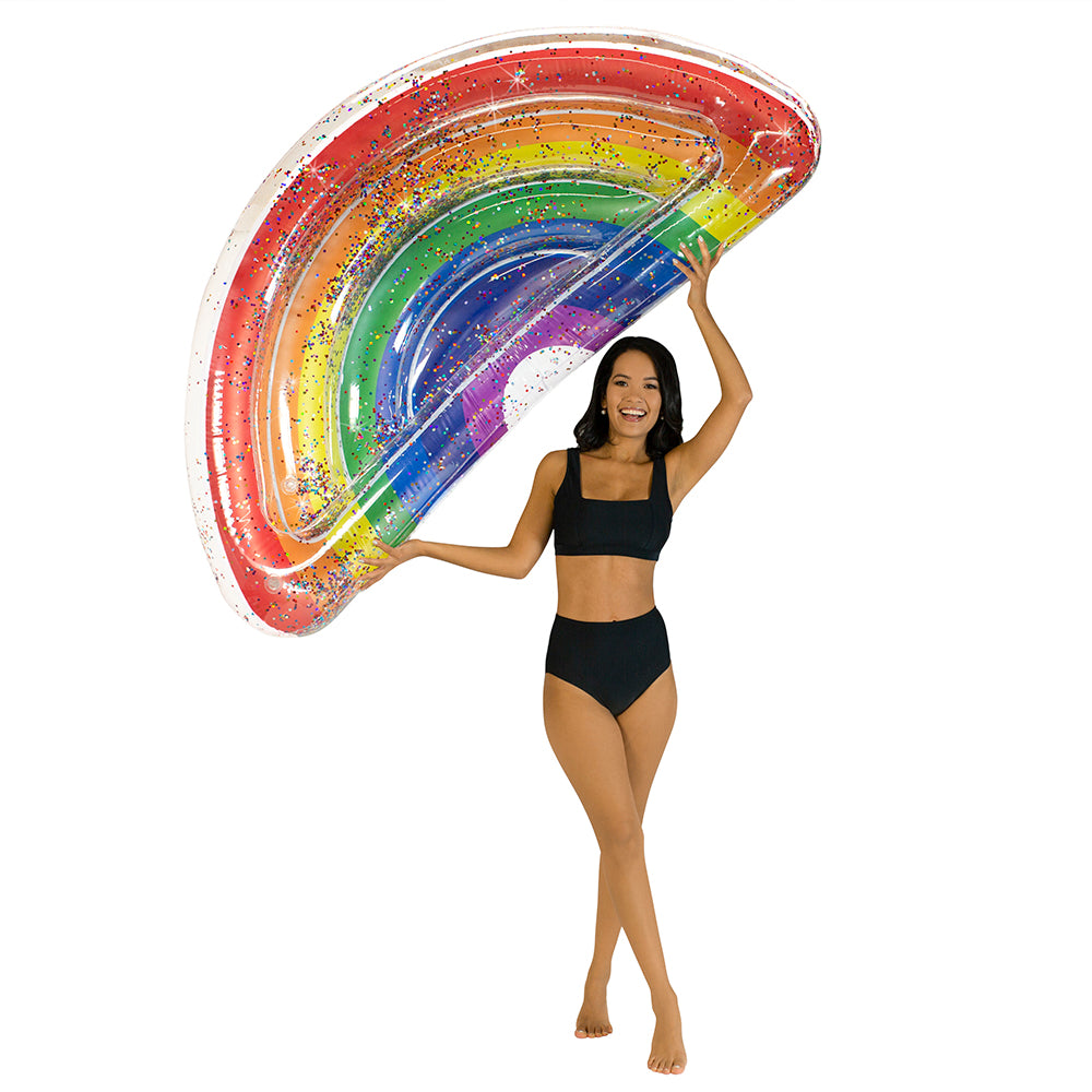 Alternative view of PoolCandy Rainbow Collection Classic Rainbow Deluxe Glitter Float - Multicolor