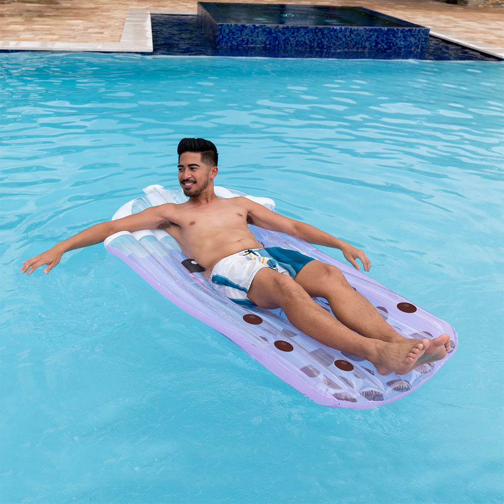 PoolCandy Boba Tea Giant Inflatable Lounging Raft - Purple, 72 inches - Image 3