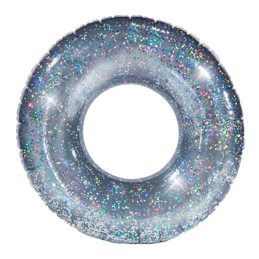 PoolCandy Glitter 48" Jumbo Silver Glitter Beach & Pool Tube