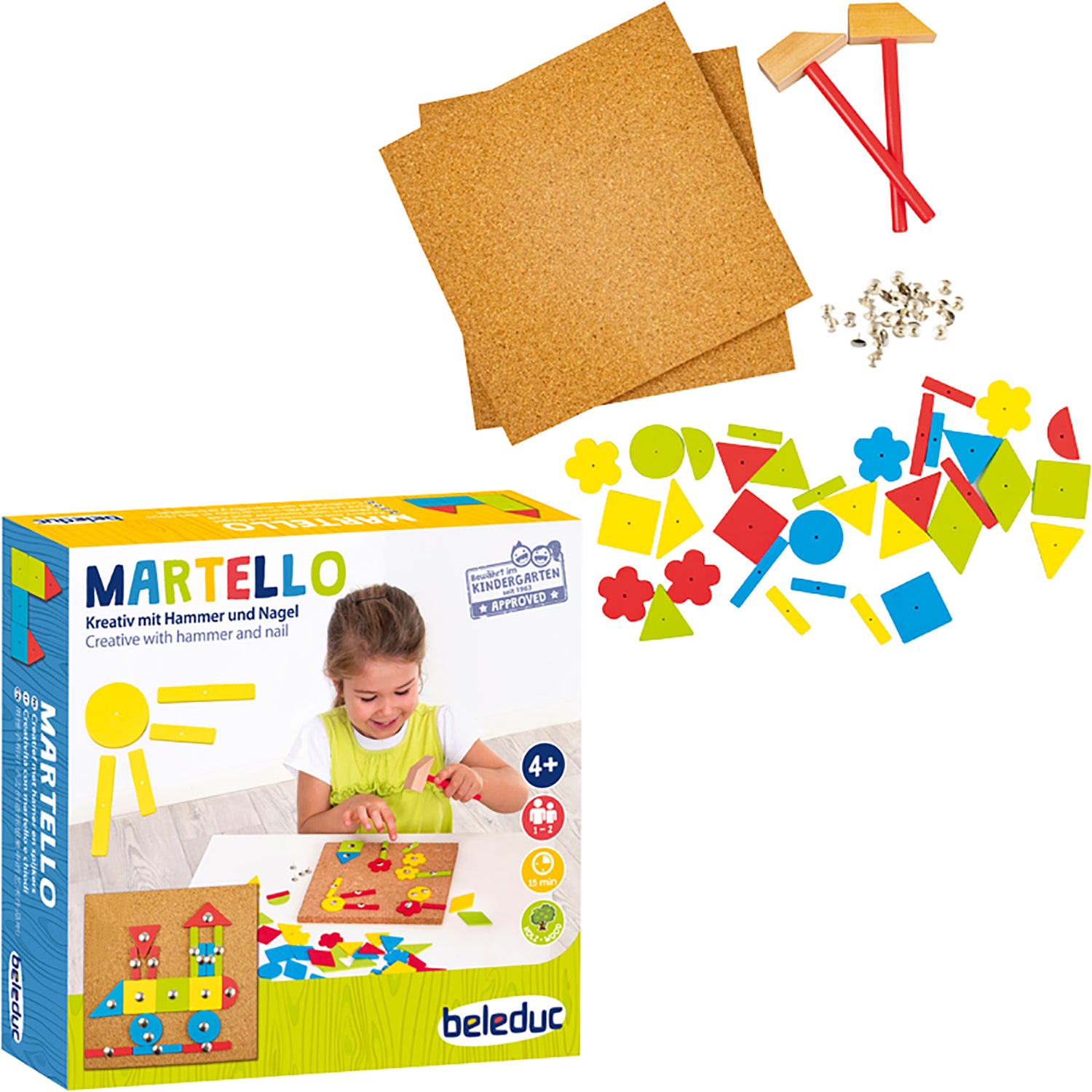 Beleduc Martello Game - Creative Cork Board Hammer & Nails Kit - Image 3