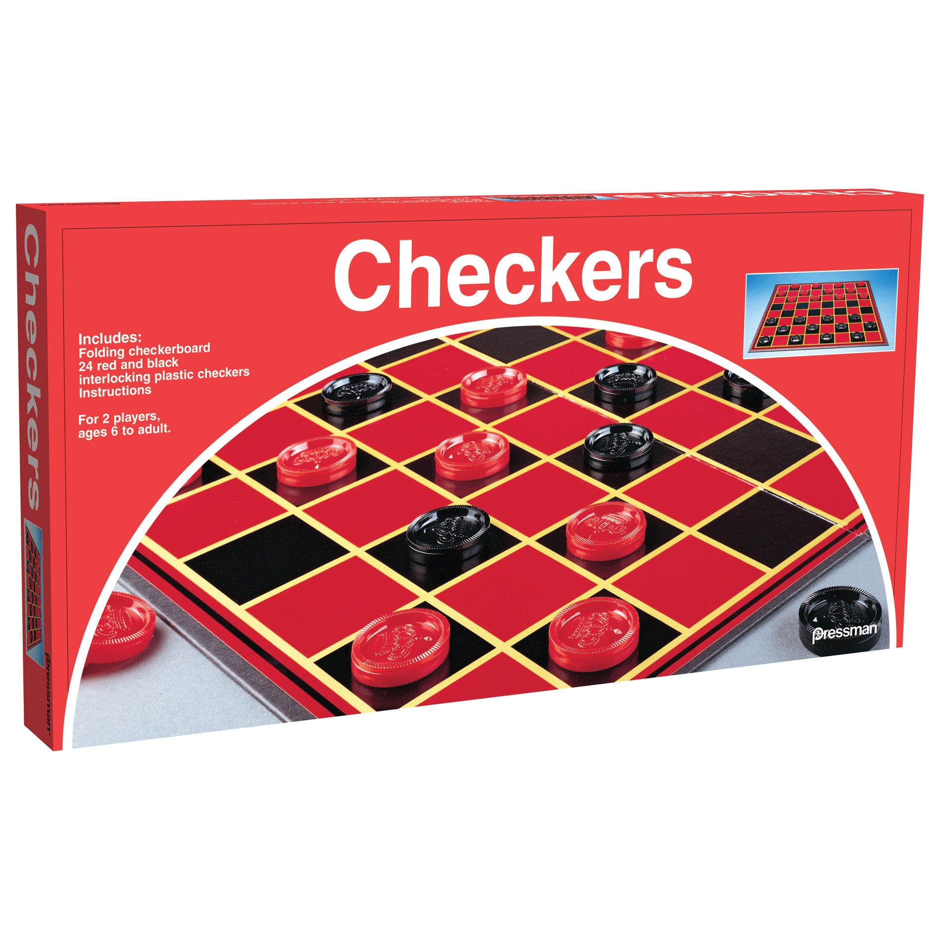 Pressman Classic Checkers Board Game, Family Pack of 4 - Image 2