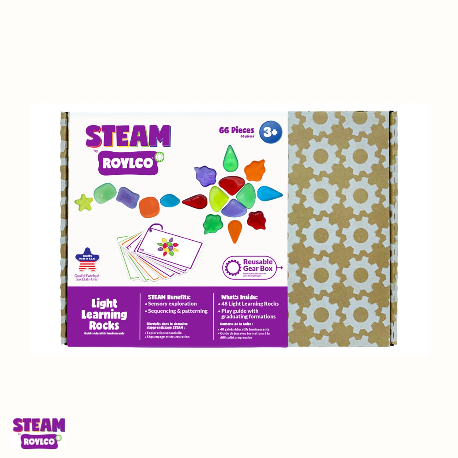 Roylco STEAM Light Learning Rocks - Translucent Color & Shape Play Kit - Image 6