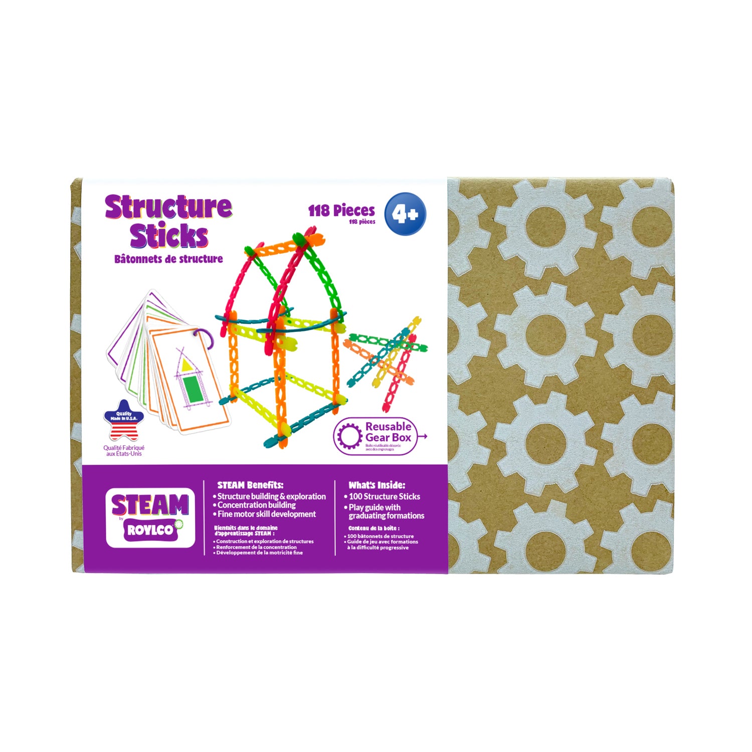 Roylco STEAM Structure Sticks - Colorful Building Kit for Creative Play - Image 4