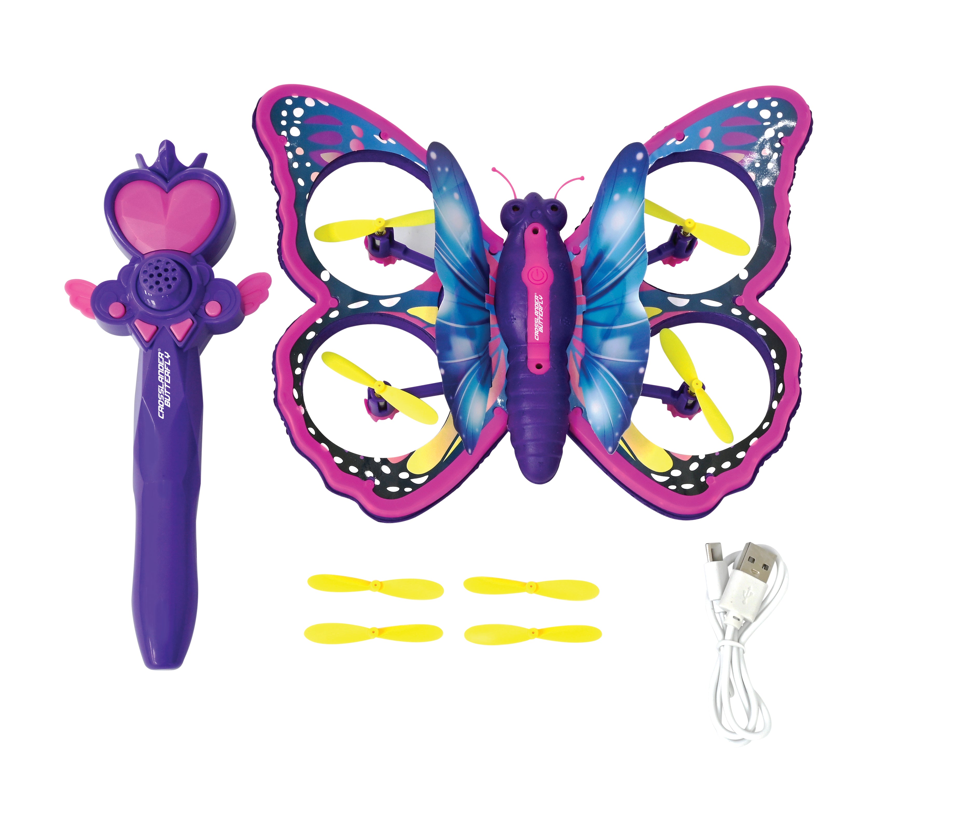 LEXIBOOK CROSSLANDER BUTTERFLY, a remote-controlled flying butterfly with gesture-controlled remote for a playful flying experience, featuring illuminated wings. - Image 2
