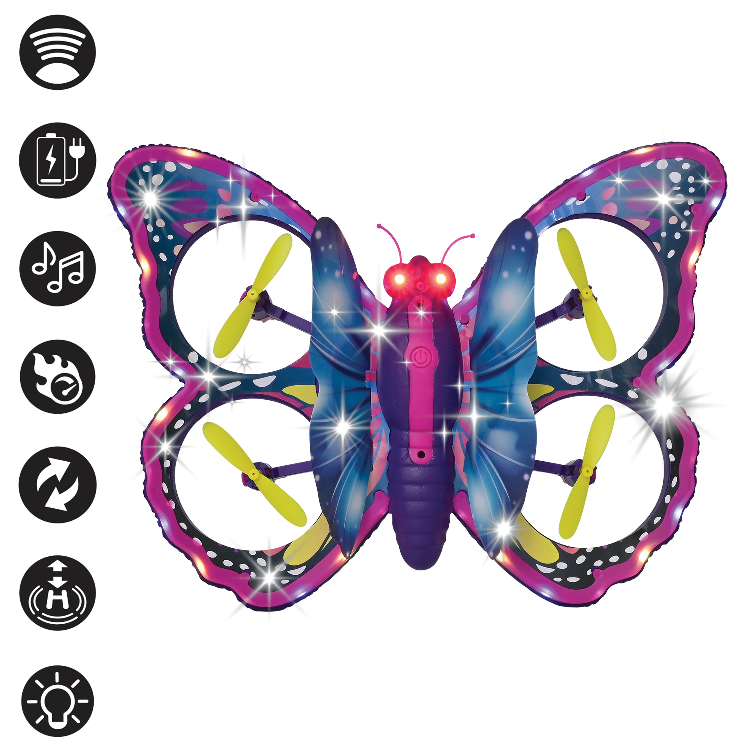 LEXIBOOK CROSSLANDER BUTTERFLY, a remote-controlled flying butterfly with gesture-controlled remote for a playful flying experience, featuring illuminated wings. - Image 3