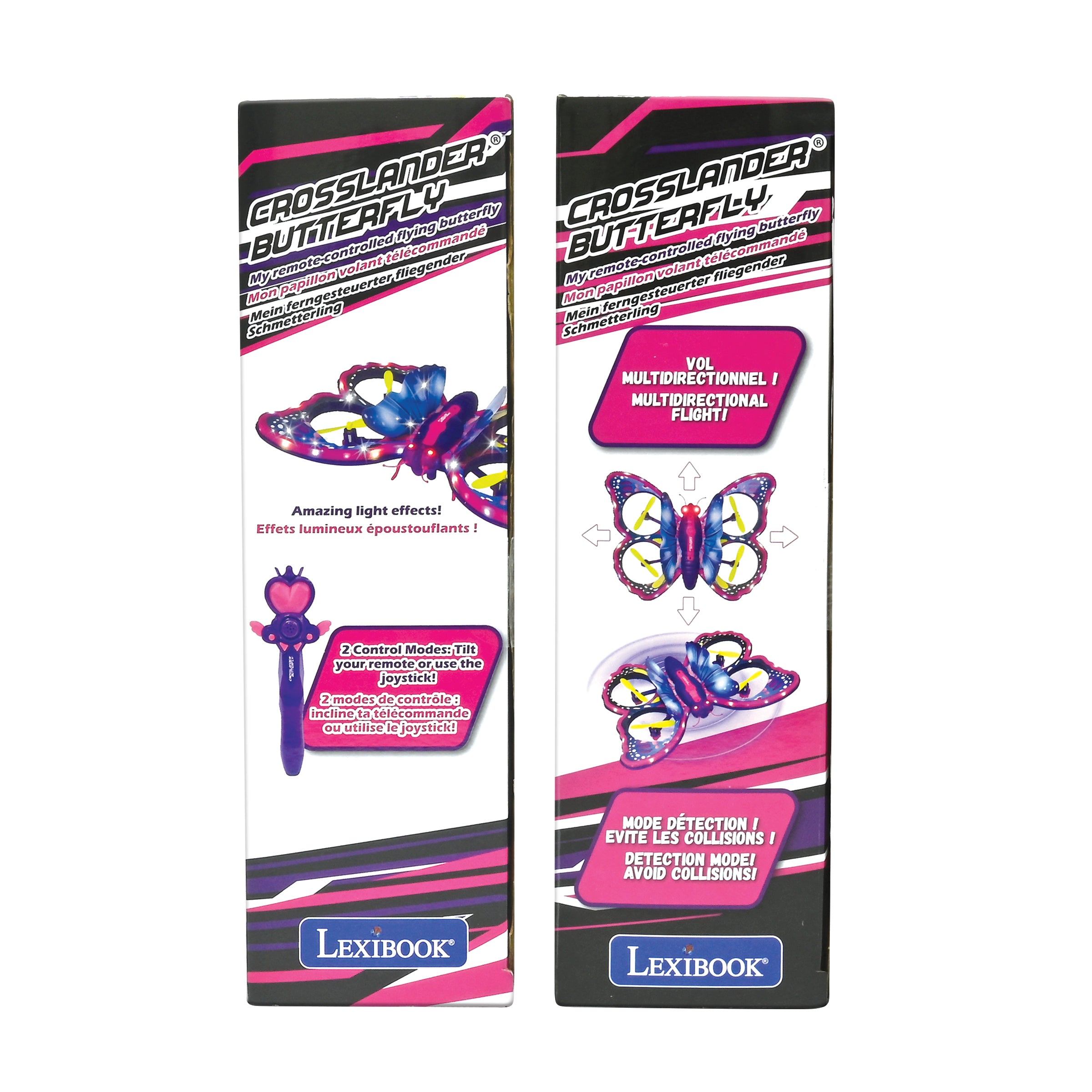 LEXIBOOK CROSSLANDER BUTTERFLY, a remote-controlled flying butterfly with gesture-controlled remote for a playful flying experience, featuring illuminated wings. - Image 6