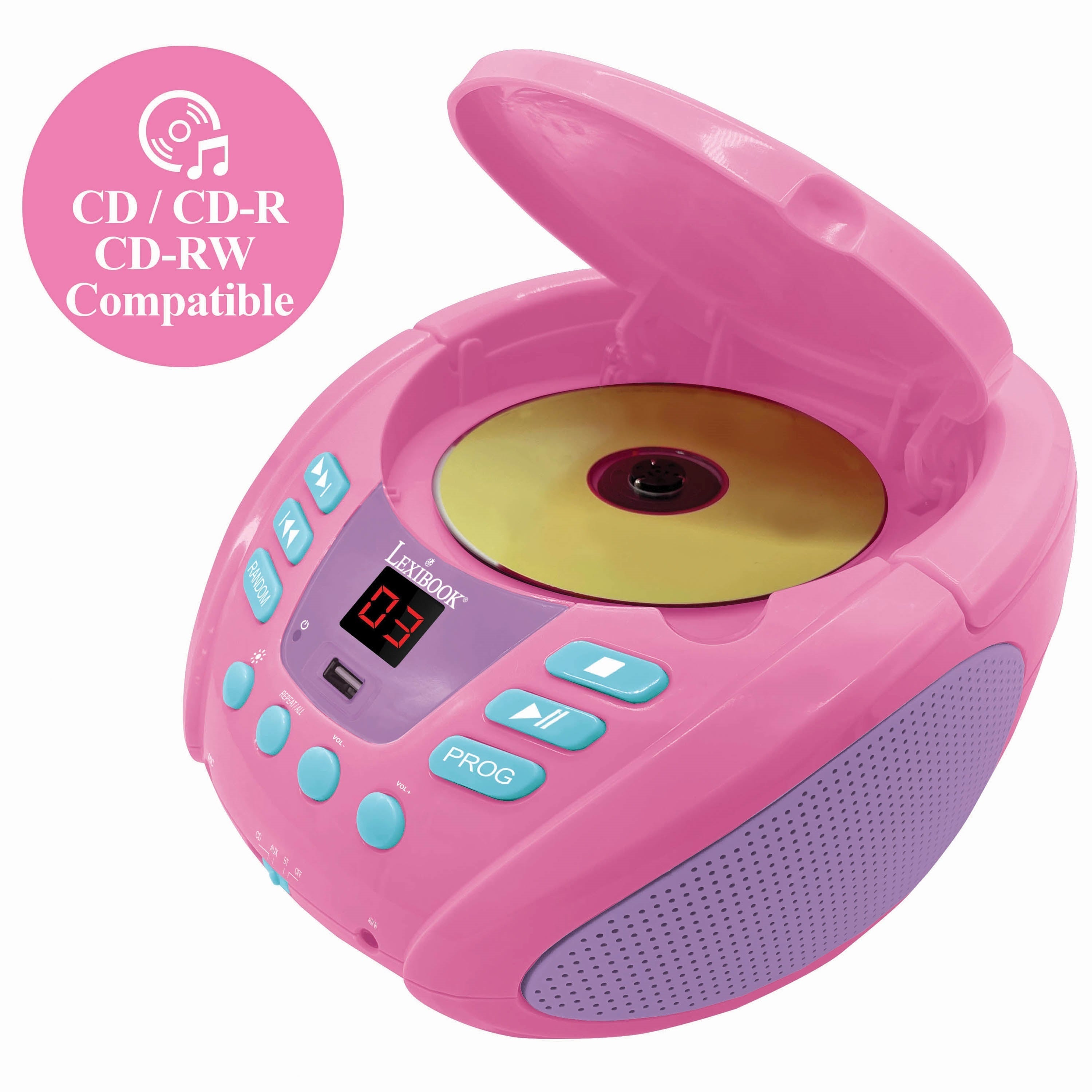 Alternative view of Lexibook Unicorn-Themed Bluetooth Portable CD Player - Multicolor