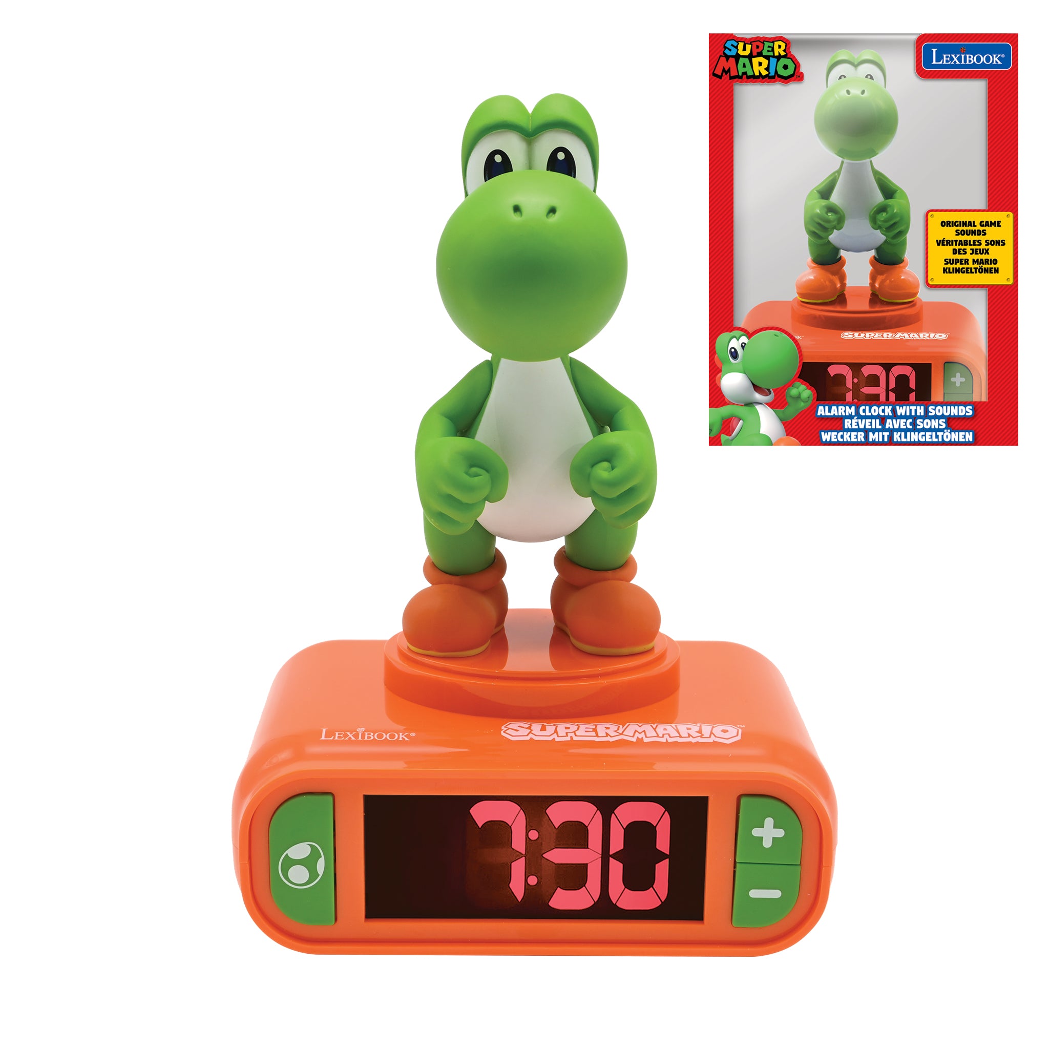 Yoshi Alarm Clock With Digital Sounds - Super Mario - Green