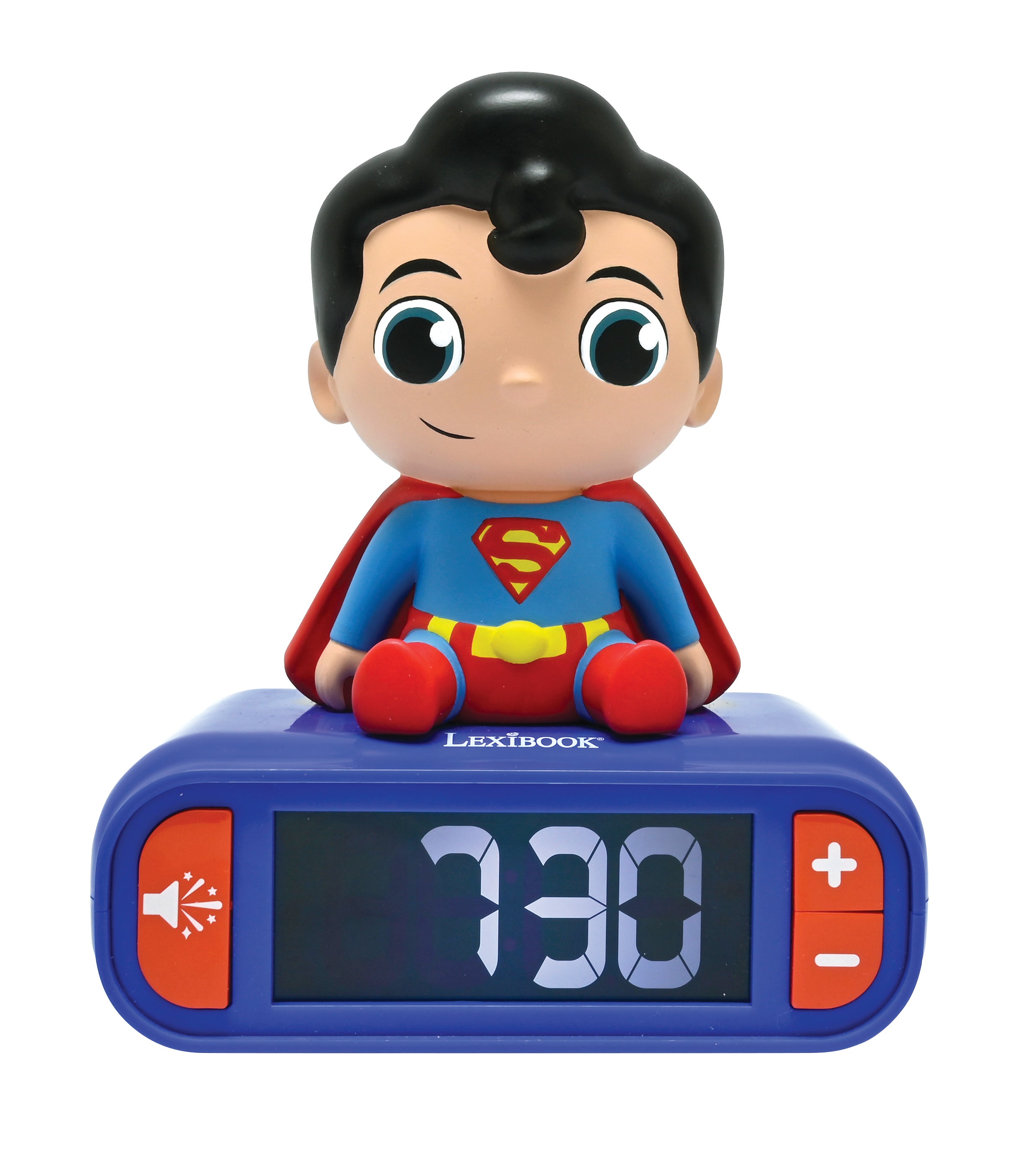 Alternative view of Superman-Themed Night Light and Sound Alarm Clock - Blue