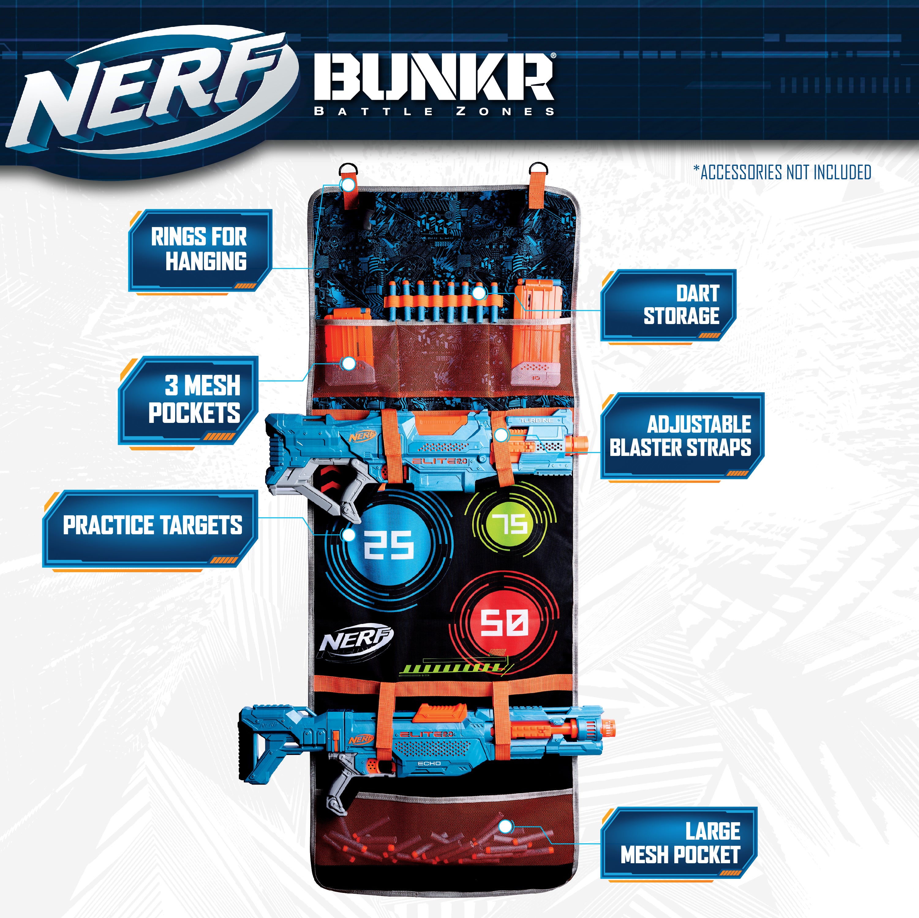 Alternative view of Bunkr Battle Zones Nerf Stow & Go Clash Cache - Organizer