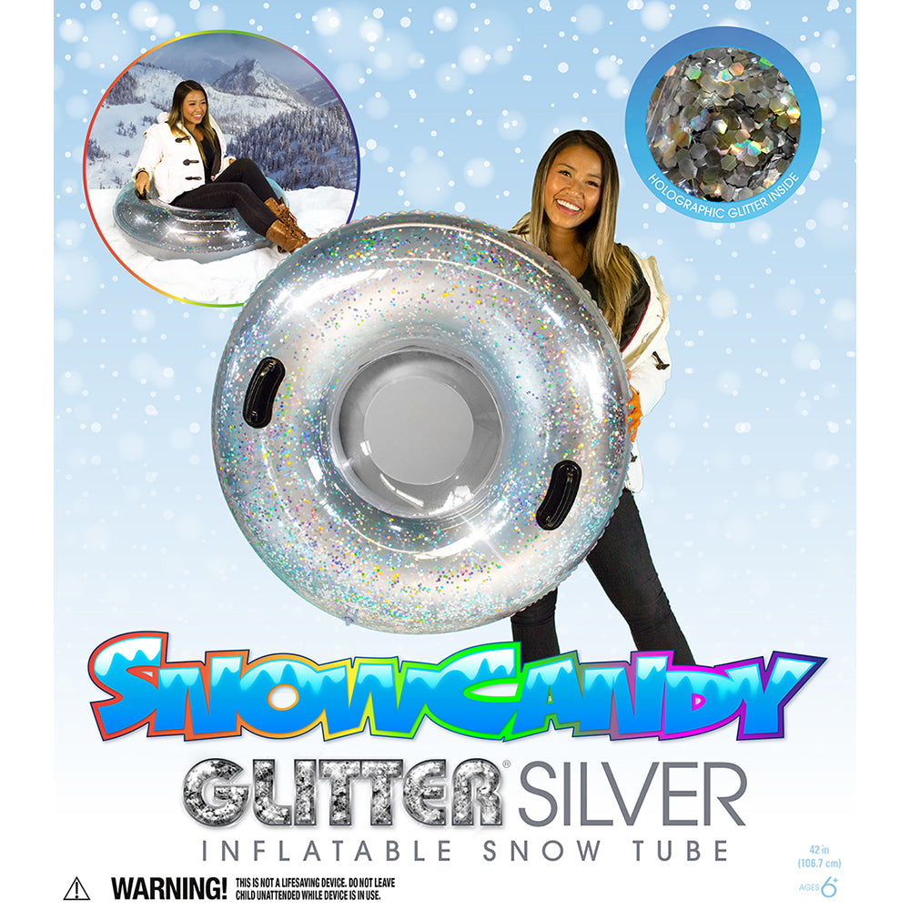 Alternative view of 42-inch SnowCandy Glitter Snow Tube - Dazzling Silver