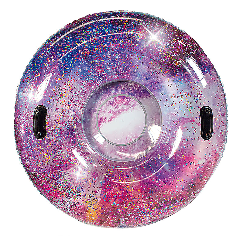 48-inch Galaxy Glitter Snow Tube - Deep Space Pink Glitter