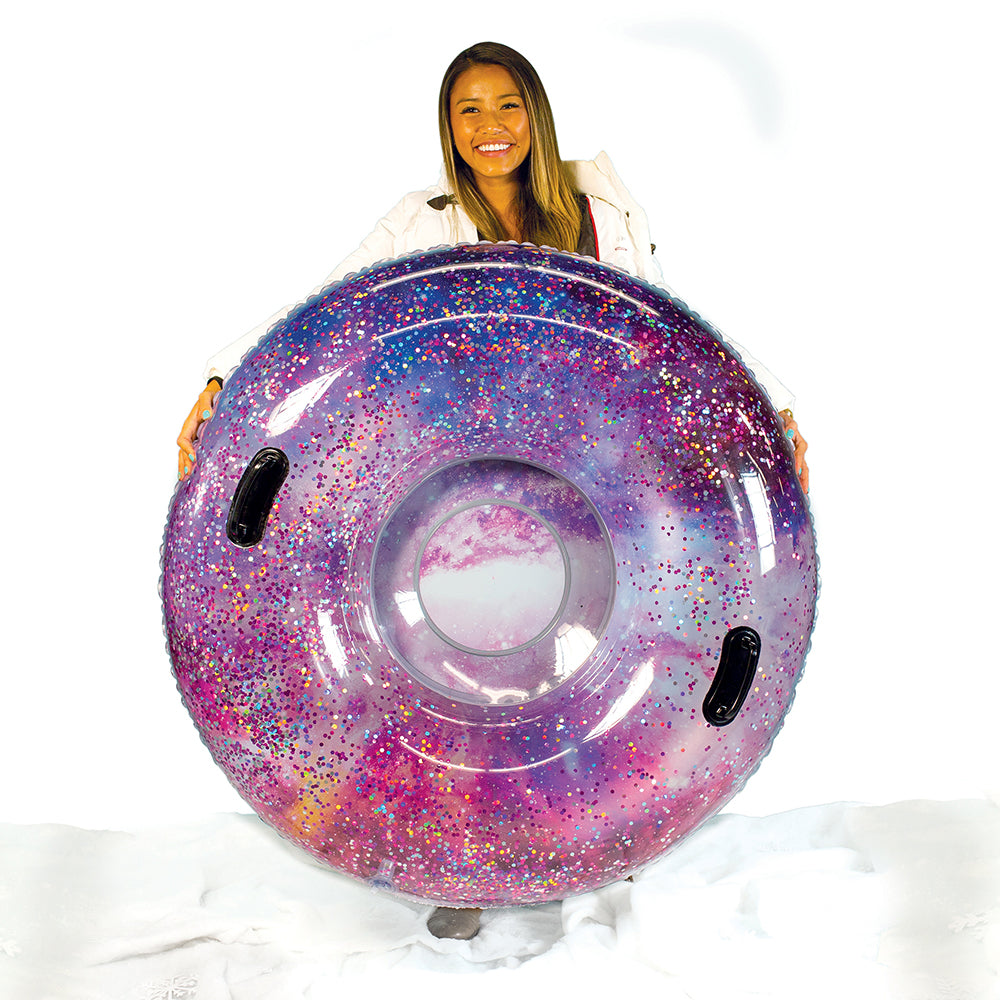 Alternative view of 48-inch Galaxy Glitter Snow Tube - Deep Space Pink Glitter