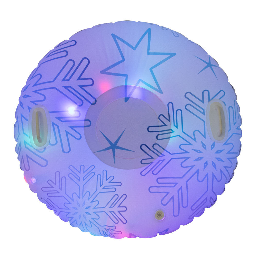Alternative view of SnowCandy Illuminated LED Snowflakes Snow Tube - 46" Blue & Silver