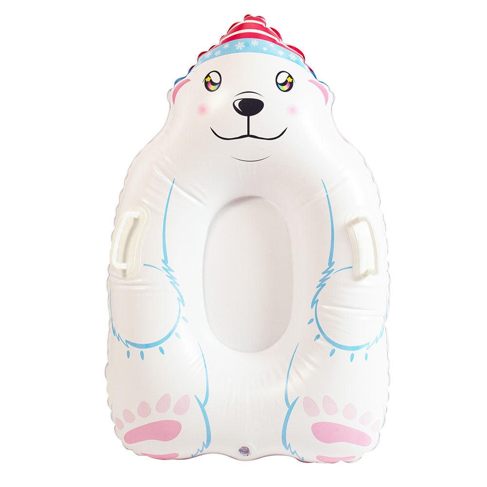 SnowCandy Polar Bear Inflatable Snow Sled for Kids
