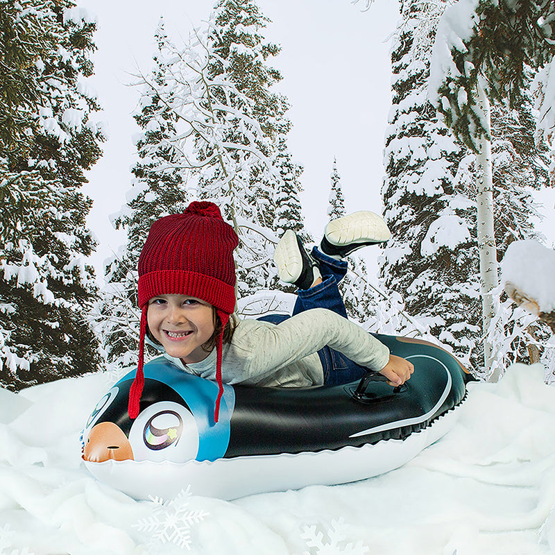 SnowCandy Penguin Inflatable Snow Sled for Kids - Image 3