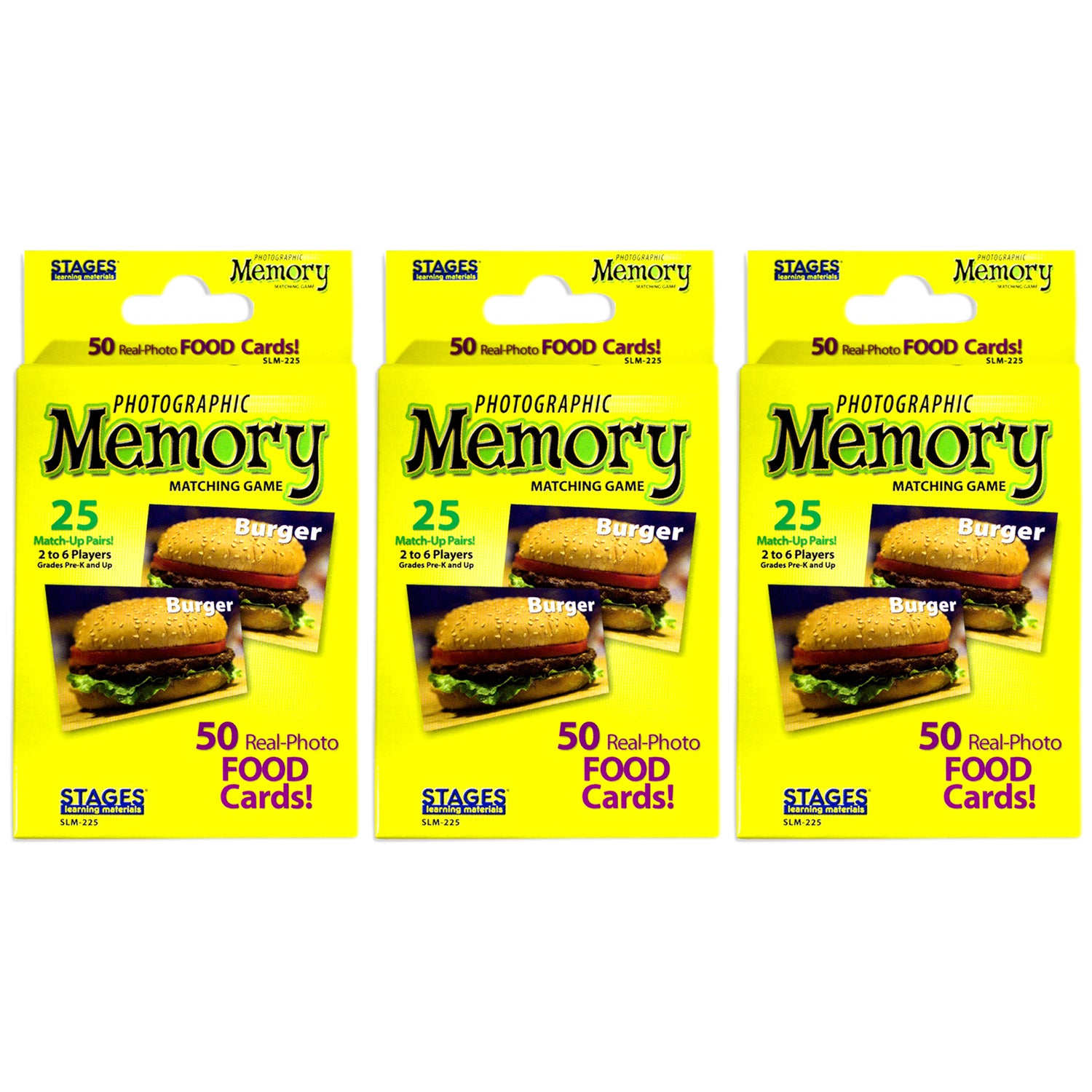Stages Learning Materials Memory Match Game - Food Trio