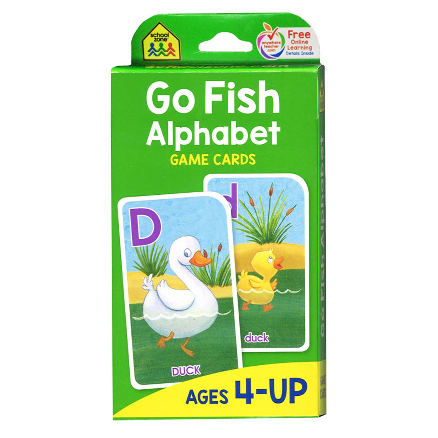 Alternative view of School Zone Publishing Go Fish Alphabet Game Cards - Animal Pairs Edition