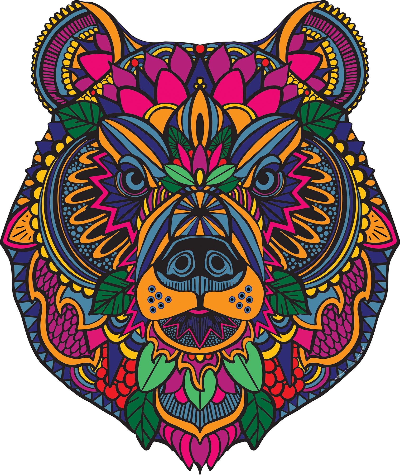 Enchanted Wilderness Bear-Shaped Jigsaw Puzzle - 300 pc - Image 2