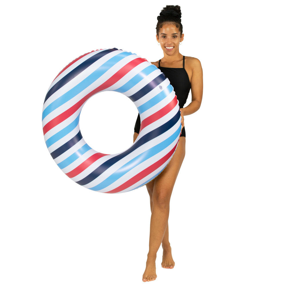 PoolCandy Americana 36-Inch Pool Tube - Double-Sided Stripes & Stars Design - Image 2
