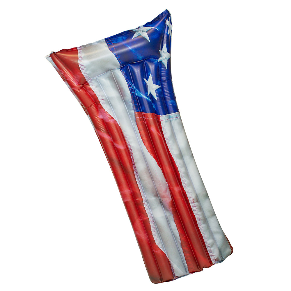 Patriotic Stars & Stripes Inflatable Pillow Raft - 70 x 36 inches