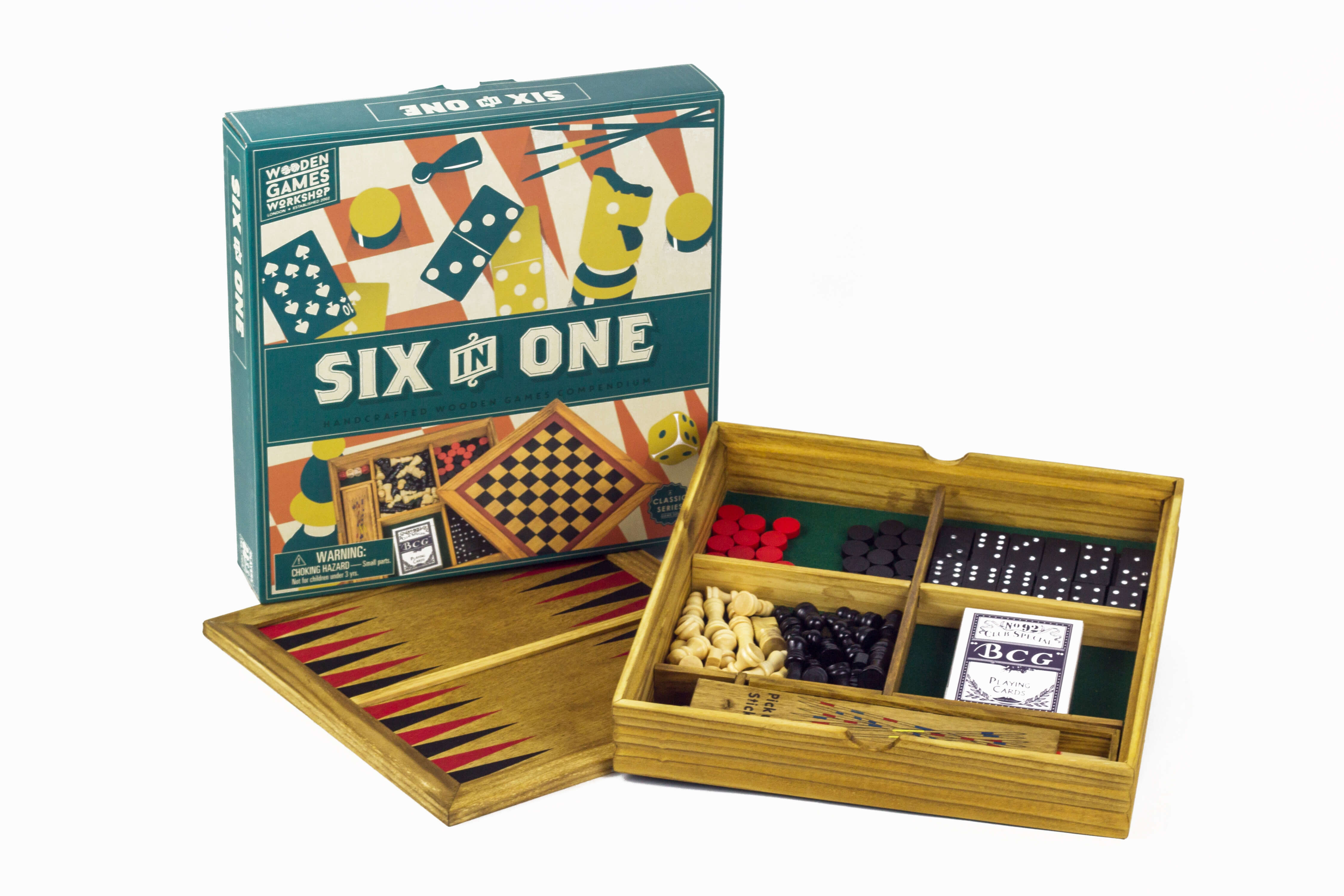 Alternative view of Professor Puzzle 6-in-1 Wooden Games Compendium