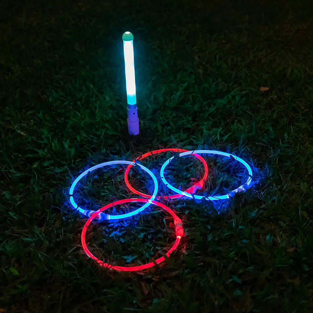 Yardcandy Illuminated Led Ring Toss Game With Glow-In-Dark Features