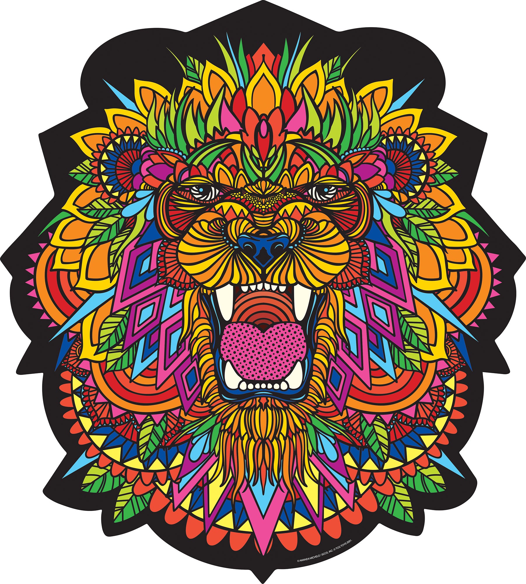 Alternative view of Vibrant Lion-Shaped Jigsaw Puzzle - 300 pc