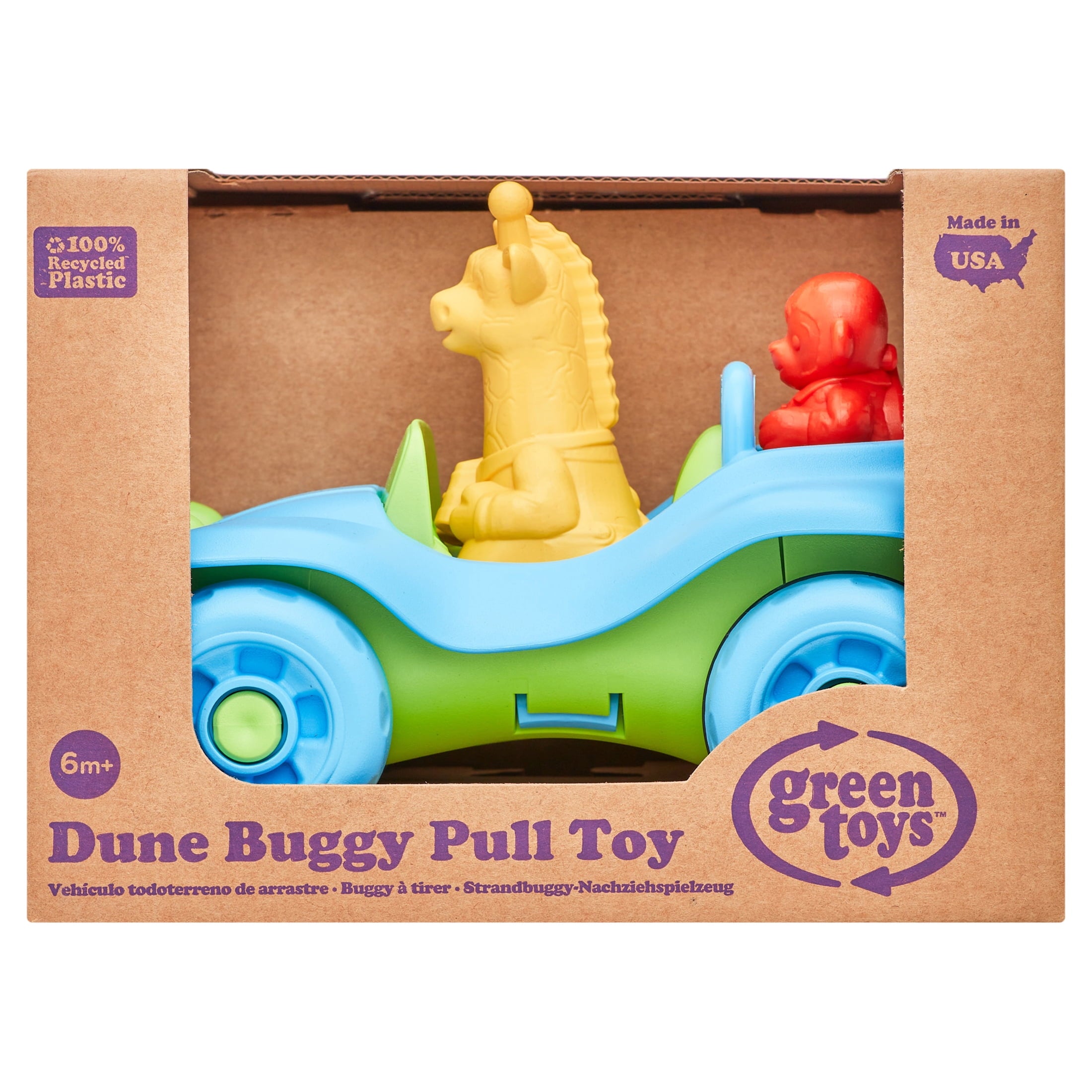 Green Toys Dune Buggy Pull Toy - Jungle Adventure Blue