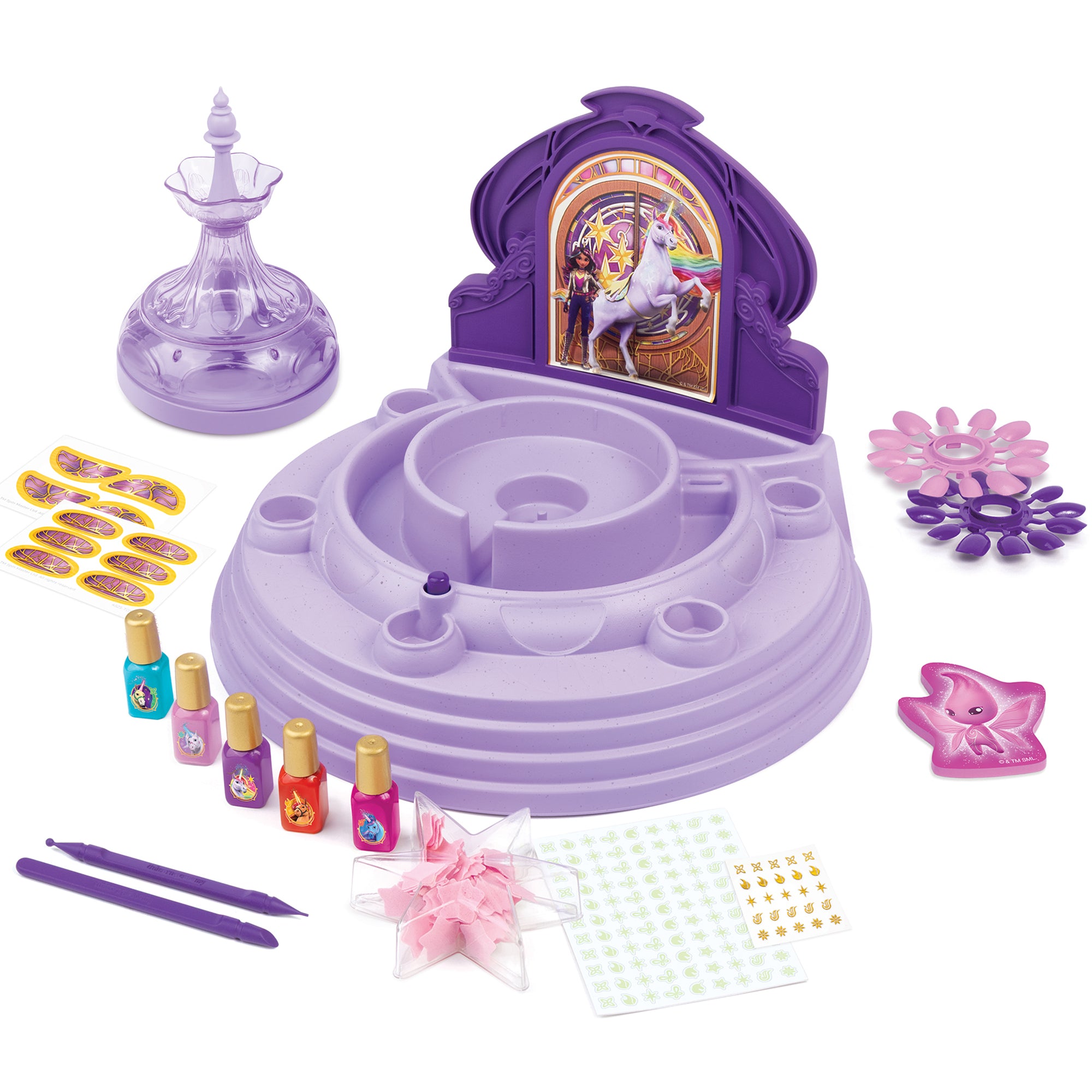 Make It Real Unicorn Academy Star Stables Fountain Nail Spa Kit – Bubble Soak, Polish & Glow Decals - Image 3