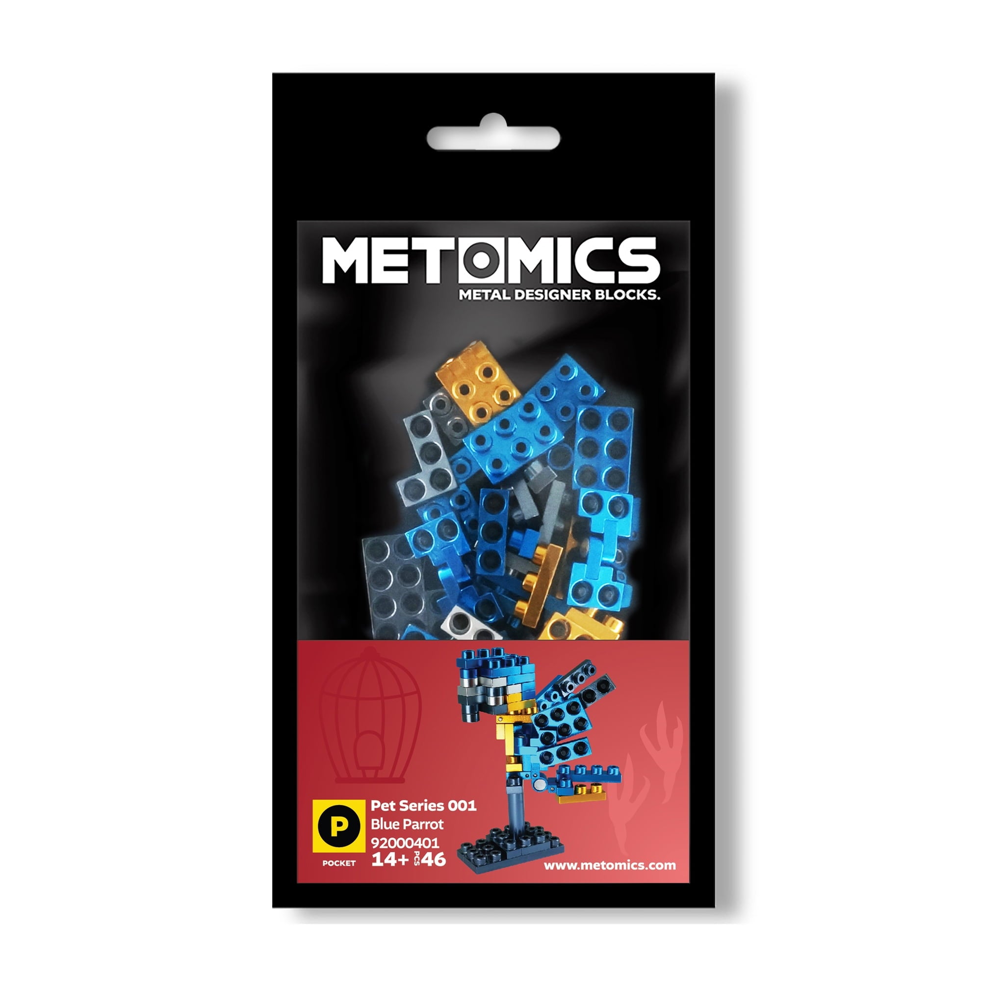 Alternative view of Metomics Pocket Pet Blue Macaw Parrot Building Set