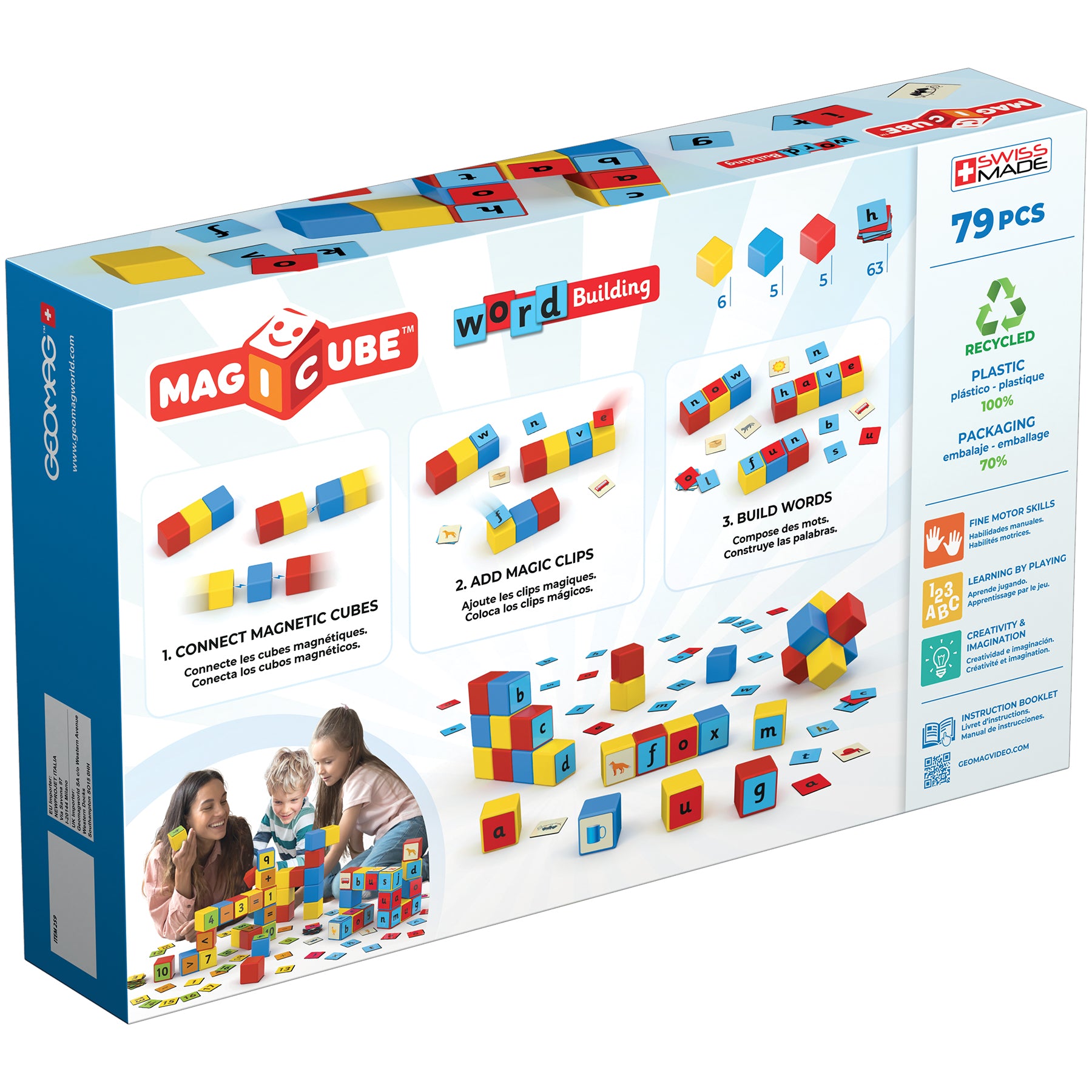 Alternative view of Geomag Magicube 79-Piece Word Building Set - Recycled Materials