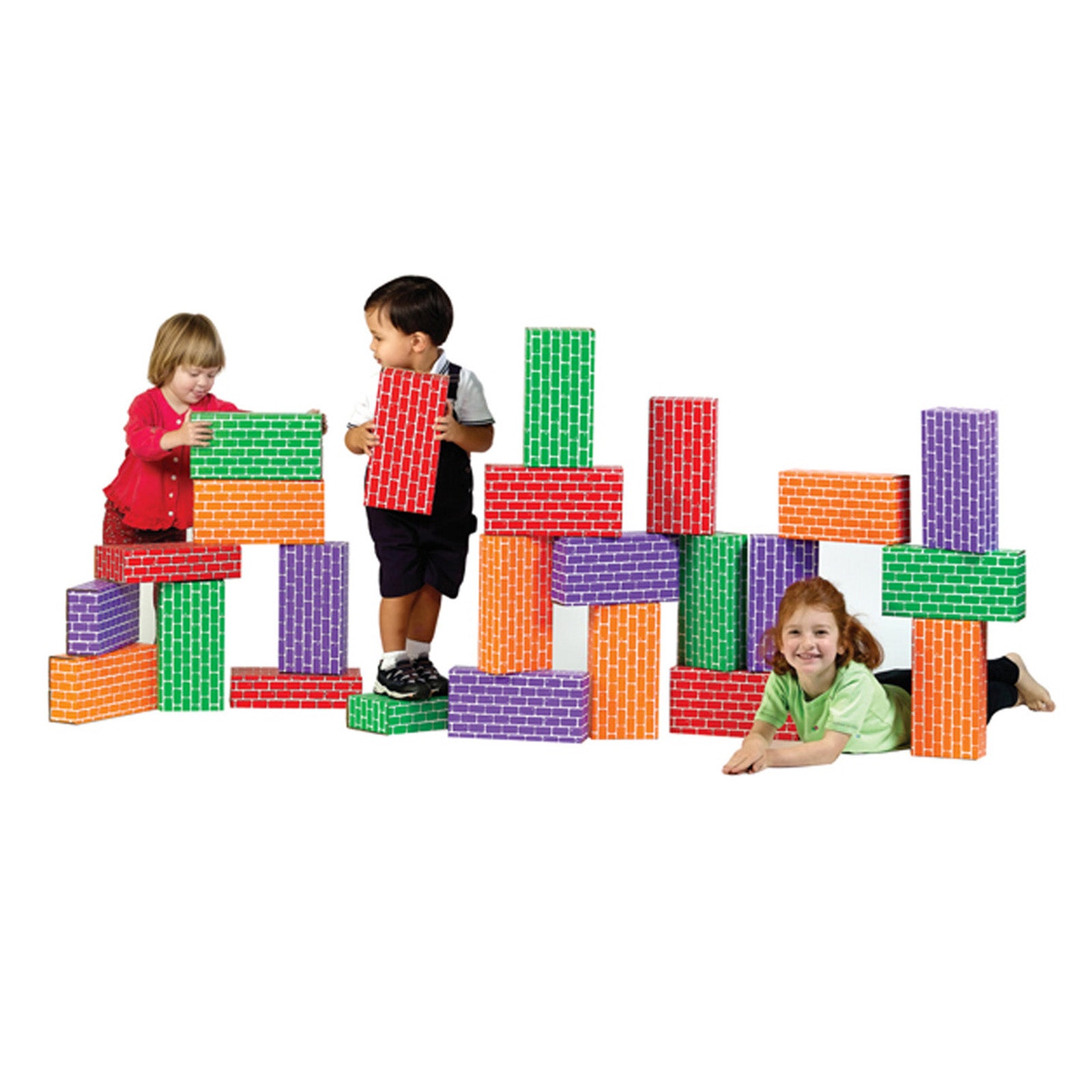 Alternative view of Smart Monkey Toys ImagiBRICKS 24-Piece Giant Rainbow Building Block Set