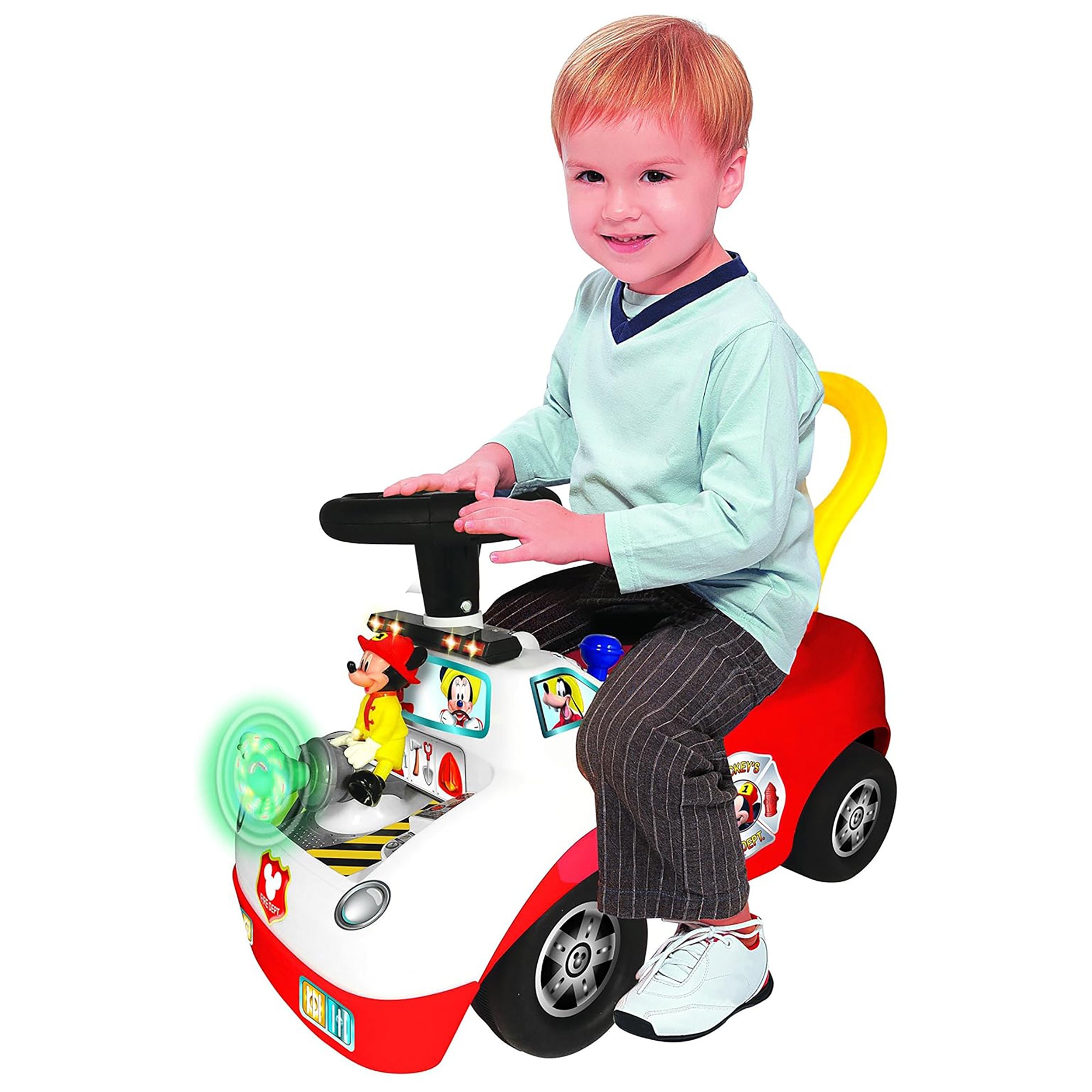 Alternative view of Kiddieland Disney Mickey Mouse Activity Fire Truck Light & Sound Ride-On