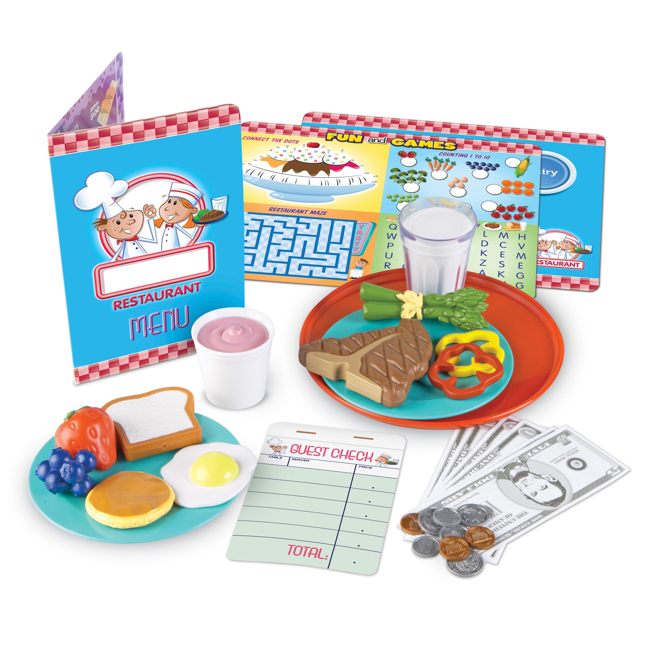 Alternative view of Learning Resources Serve It Up! Play Restaurant - Complete Pretend Playset